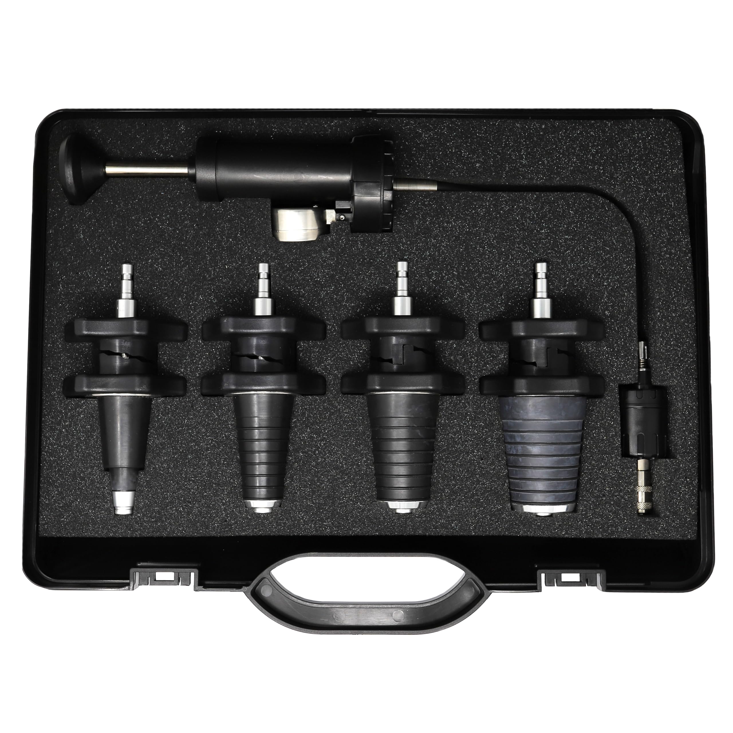 CTA Tools 9376 HD Adjustable Radiator Pressure Tester Kit, Quick Release Couplers, High Impact Polymer Hand Pump, for Japanese, American, European Trucks, Tractors, Farm Equipment