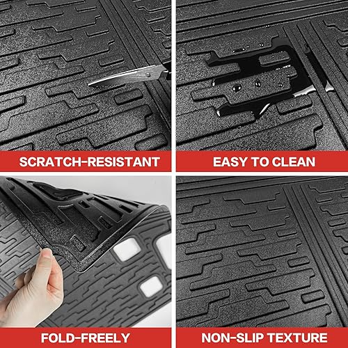 Miniatura 7 de Revestimiento de carga para Jeep Wrangler JL Unlimited 4X4 2018-2024 sin subwoofer, tapete duradero para maletero de TPE para maletero para Jeep