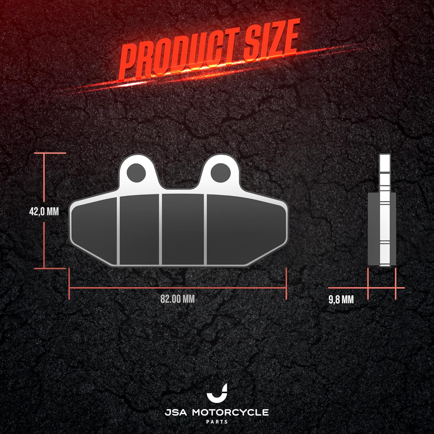 JSA Brakes 710 HH Front or Rear Brake Pads for Harley Davidson Softail Deluxe, Heritage, Classic, Breakout, Road King, Low Rider – Resin-Based Compound with Copper Backing – FA710