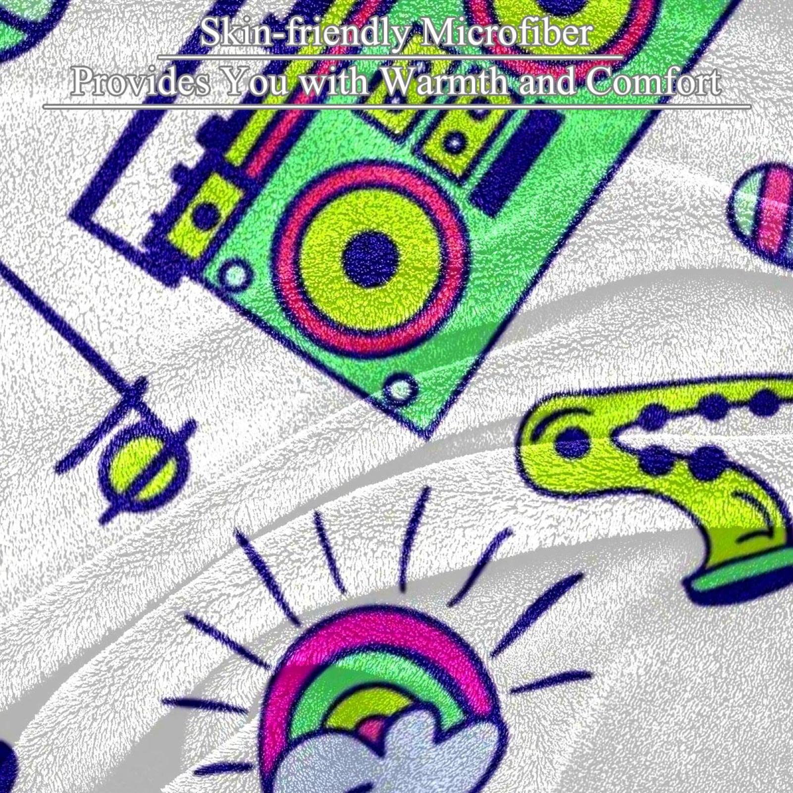 Coperta in pile Punk Street Dance Music per divano leggero peluche sfocato