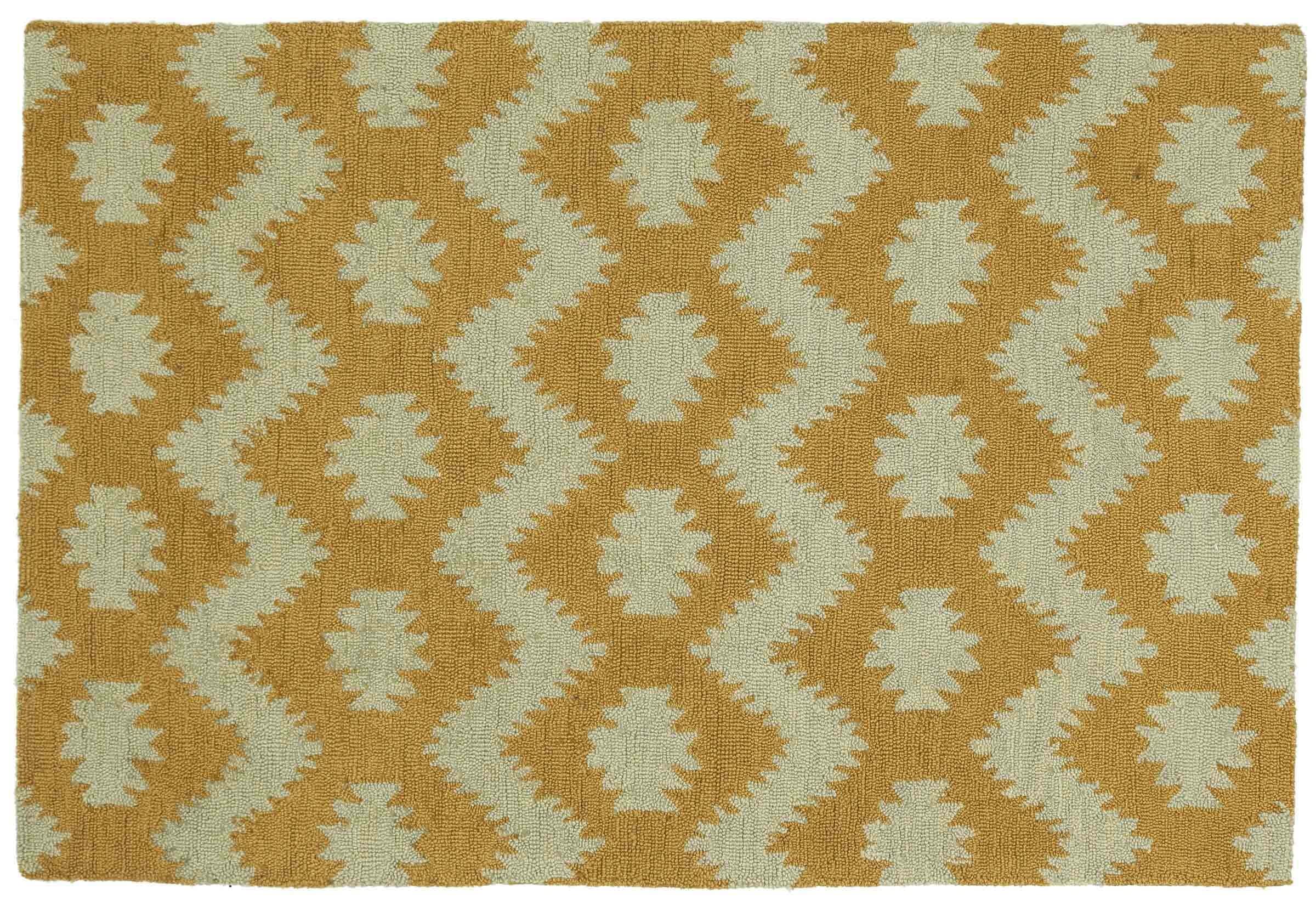 Tapis en laine fait main or et à motifs pour réchauffer l'ambiance du foyer