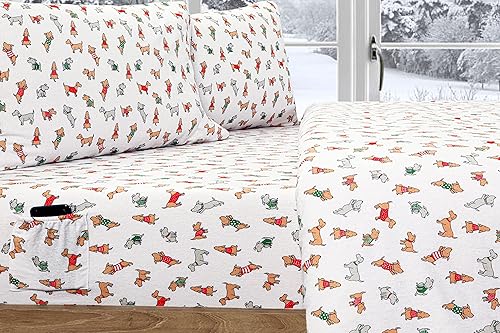 Miniatura 2 de EnvioHome Sábanas de franela tamaño Queen, 100% algodón súper suave, pesado, doble cepillado, juego de sábanas de franela que no hace bolitas, 4