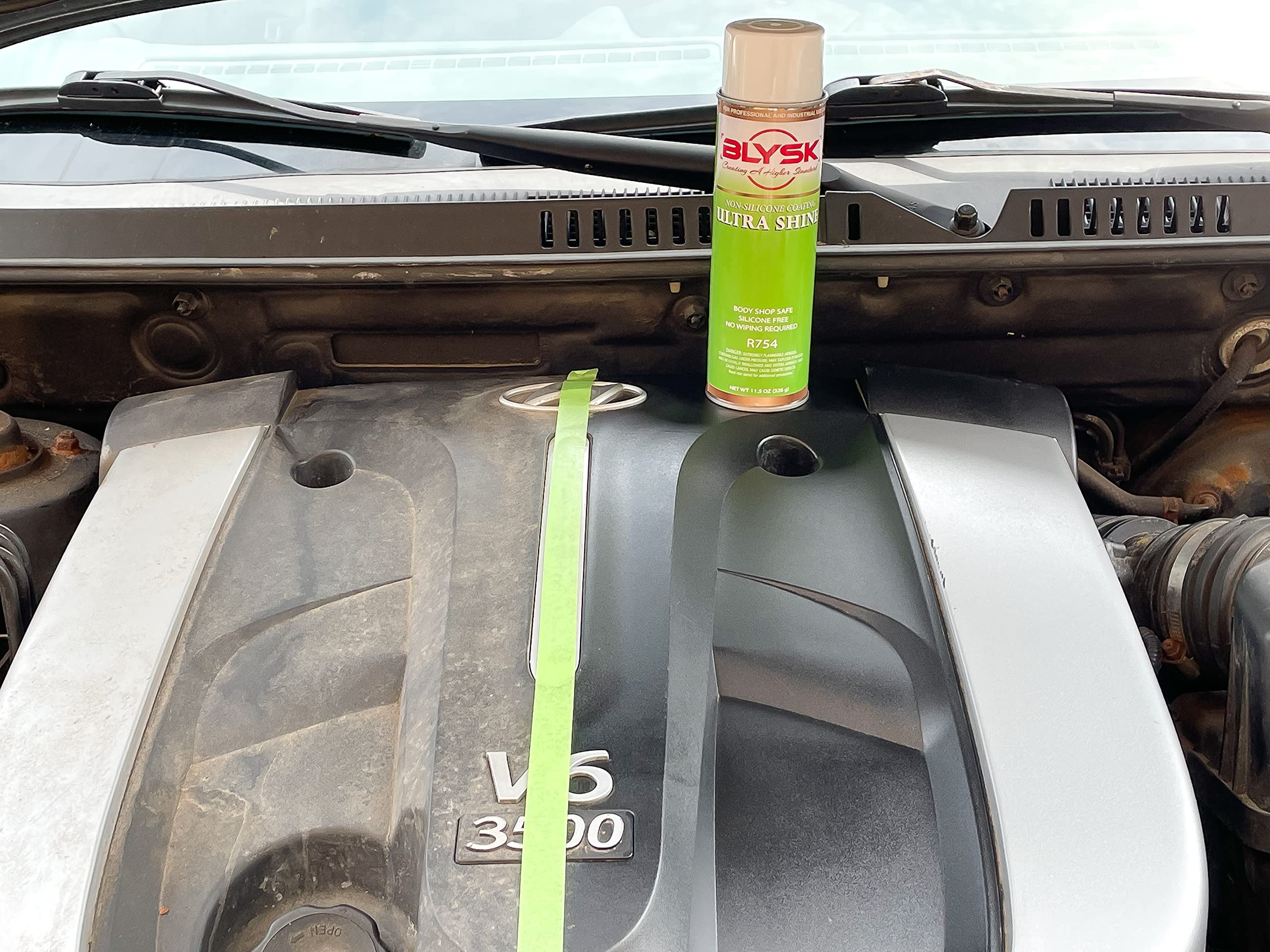 Blysk Non-Silicone Coating Ultra Shine (R754) 11.5oz, Water-Resistant, High Gloss Shine, Brightens Any Plastic or Vinyl Surface, No Wiping, Body Shop Safe (1)