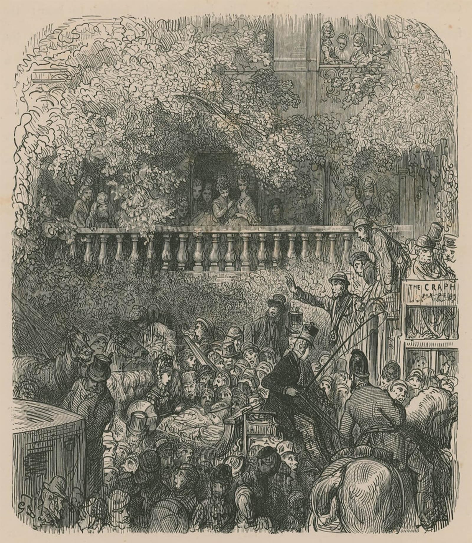 POSTERIIk Famous Print Pop Art Wall Art Graffiti a Scene of London Life by Gustave Dore Art Prints for Home Decor 60x90cm