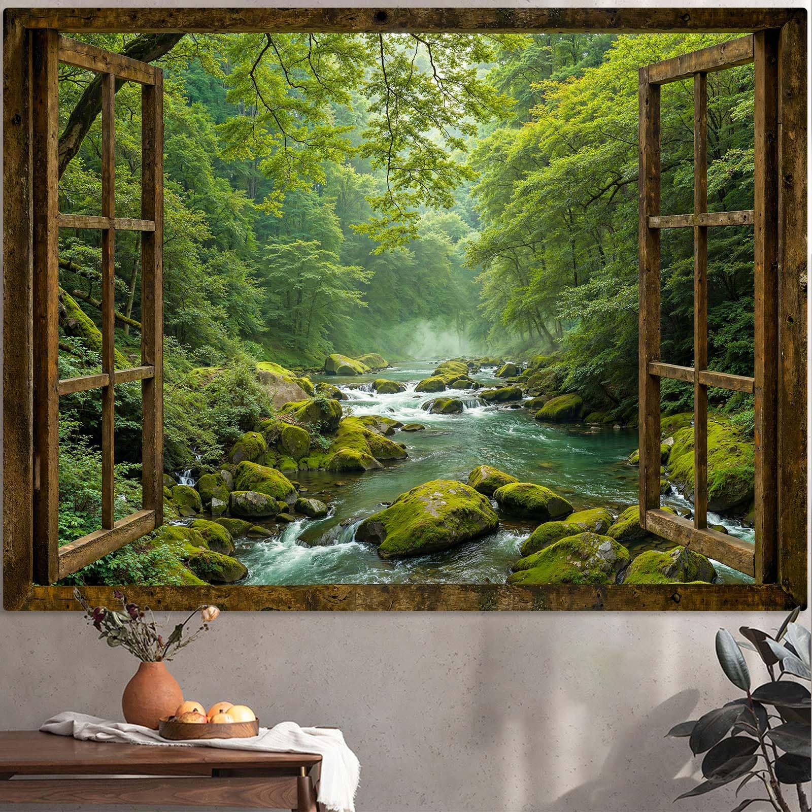 Rainforest Window Wall Tapestry