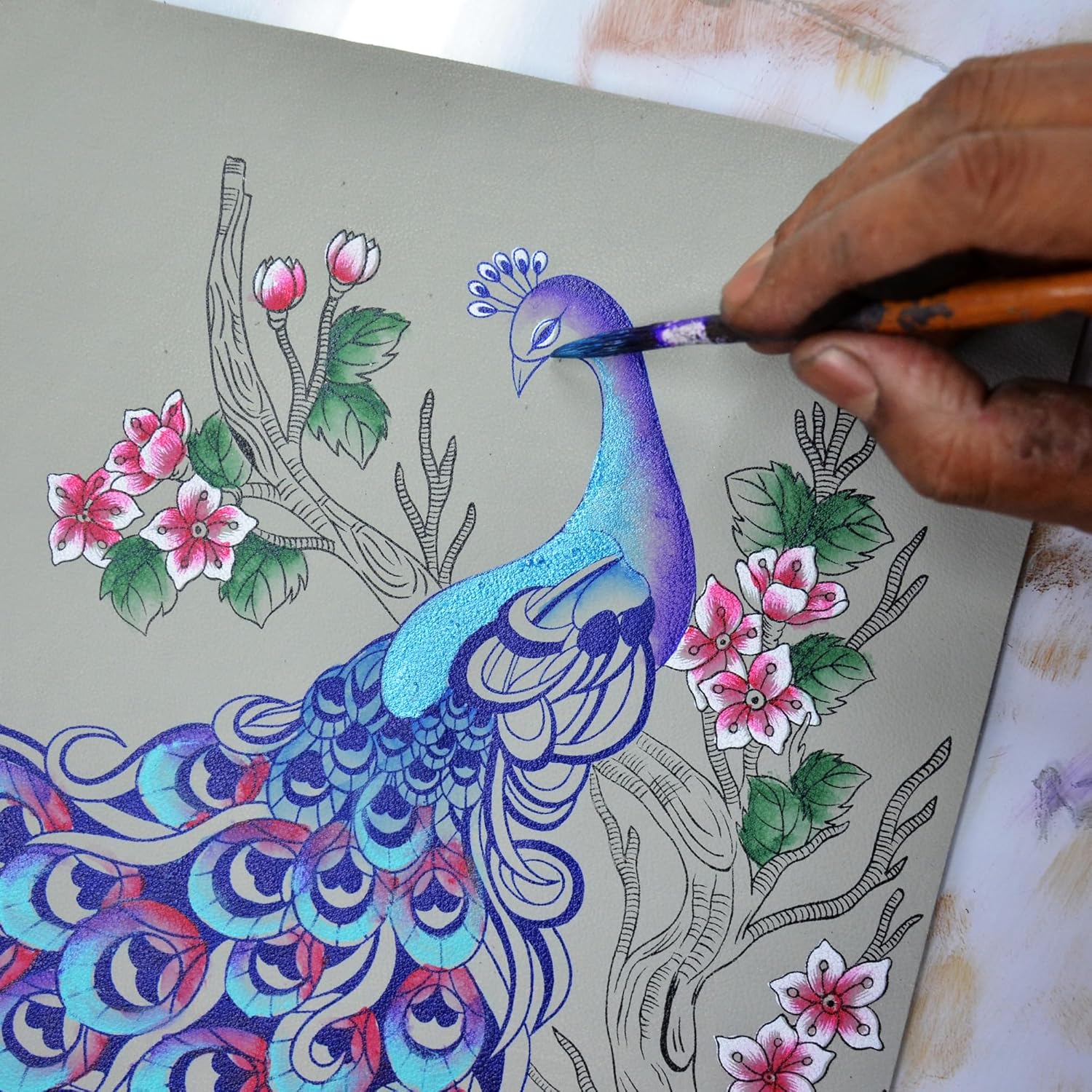 Anna by Anuschka womens Hand-painted Women's Genuine Leather Slim Medium Crossbody - Image 2