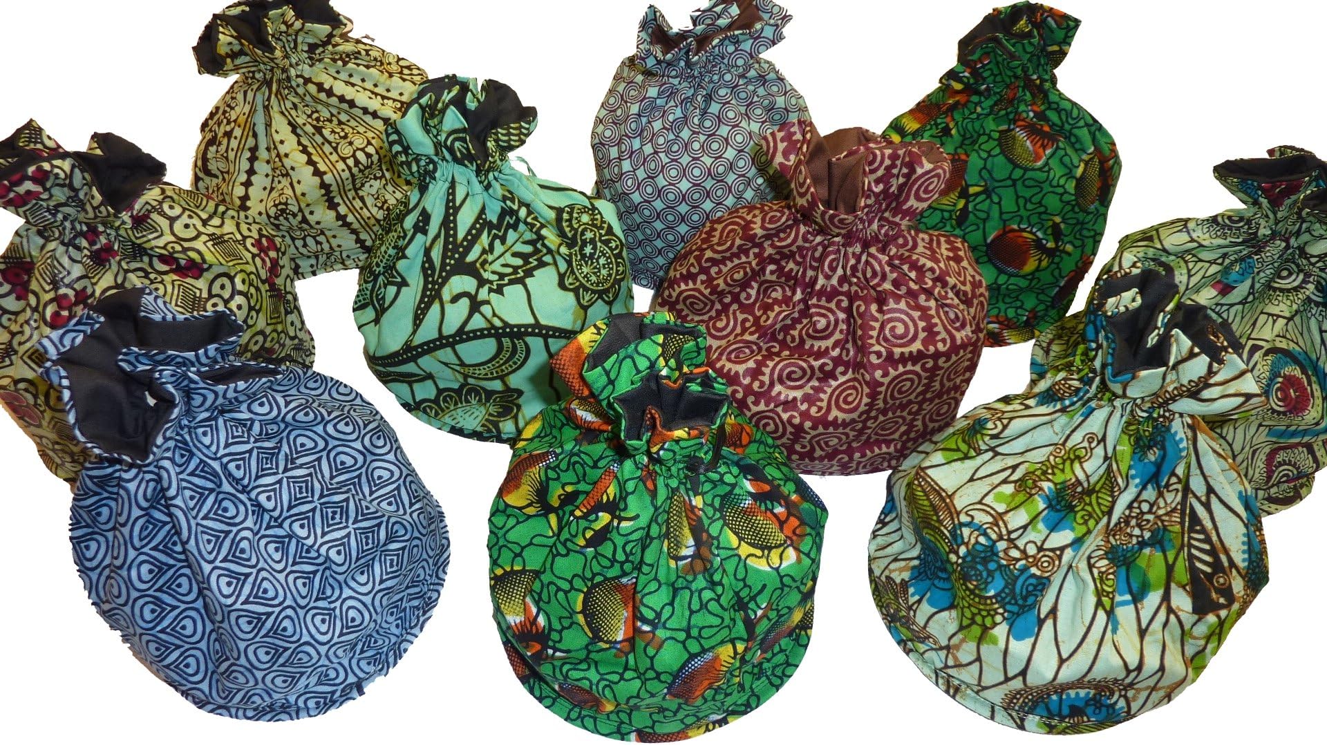 Kitenge Drawstring Toiletries Wash Kit Bag Ladies Cosmetics Case Make Up Holder Travel Toiletry Bag - African Print Fabric Fair Trade Ugandan Crafts