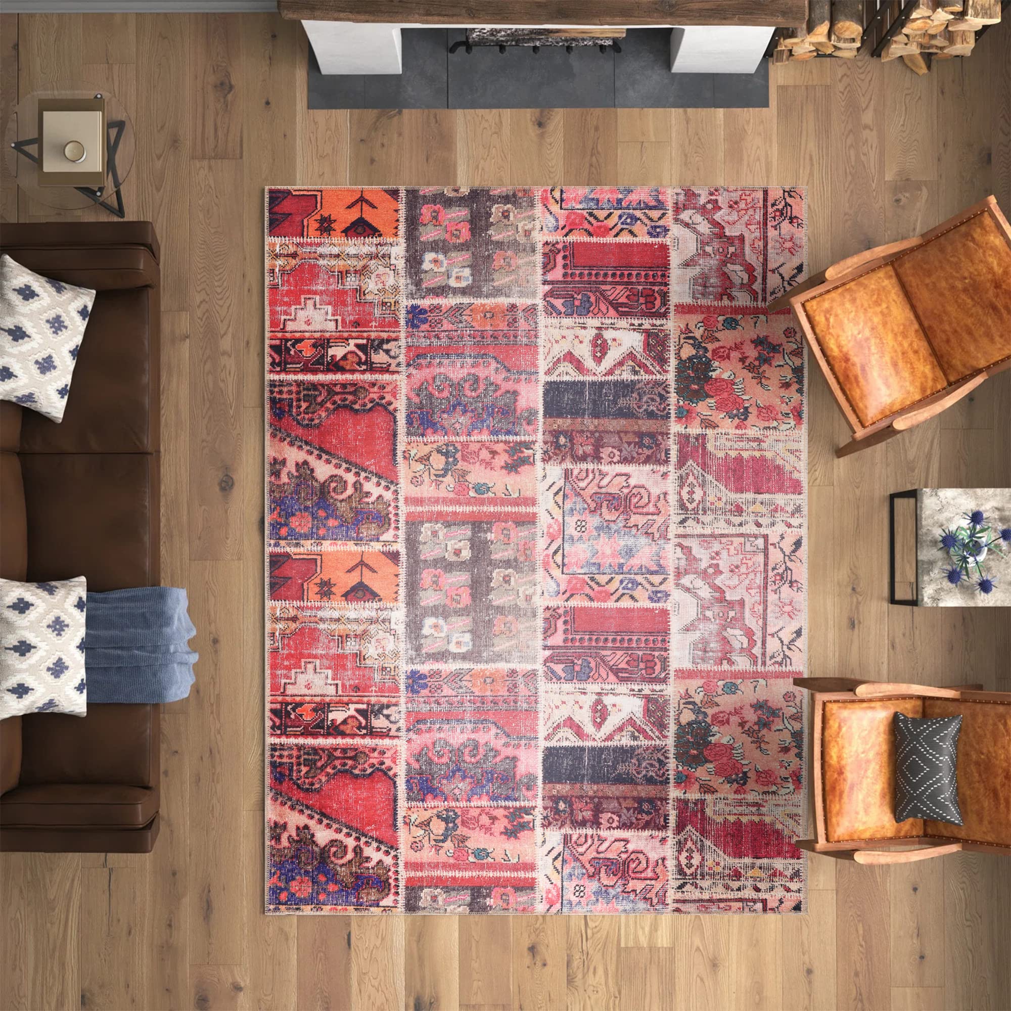 NETLINE HOME Tappeto lavabile in lavatrice | Per Cucina | Tappeto Adatto Agli Animali Domestici | Tappeto Dal Design Orientale | Antiscivolo (Colorato, 160X230 CM)