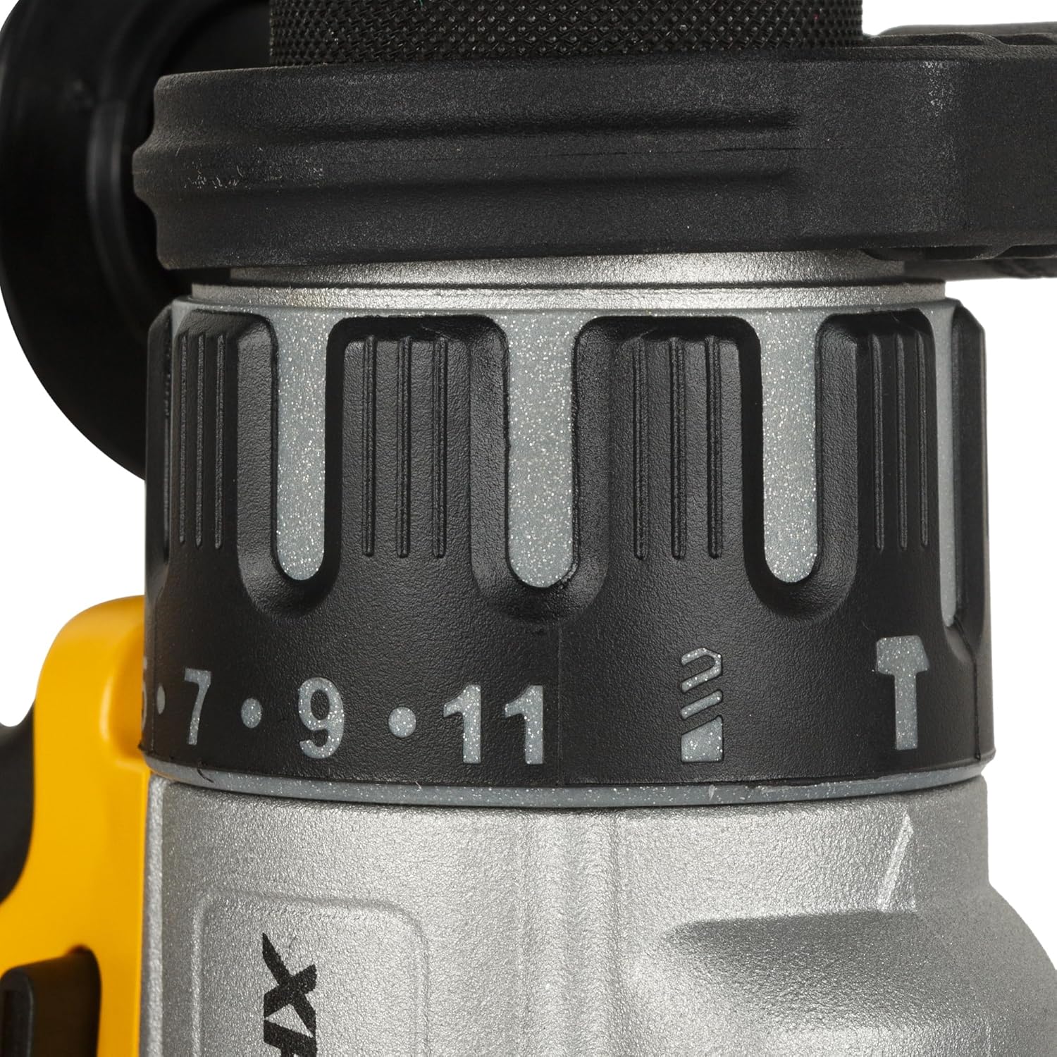 Close-up of DEWALT DCD996NT LED light selector