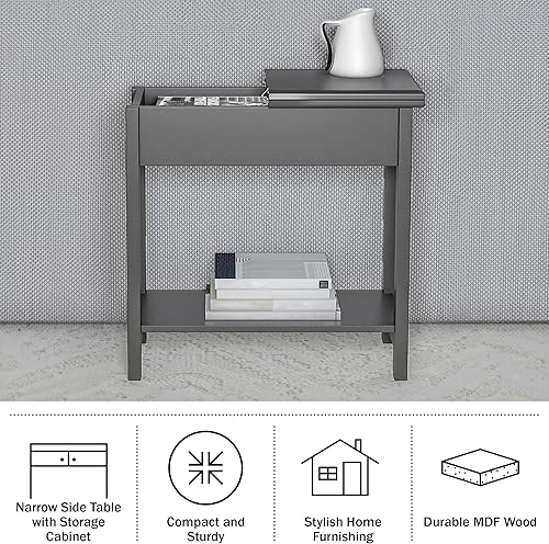 Miniatura 4 de Lavish Home Mesa consola abatible – Juego de 2 mesas auxiliares para sala de estar con compartimento de almacenamiento oculto con bisagras y estante