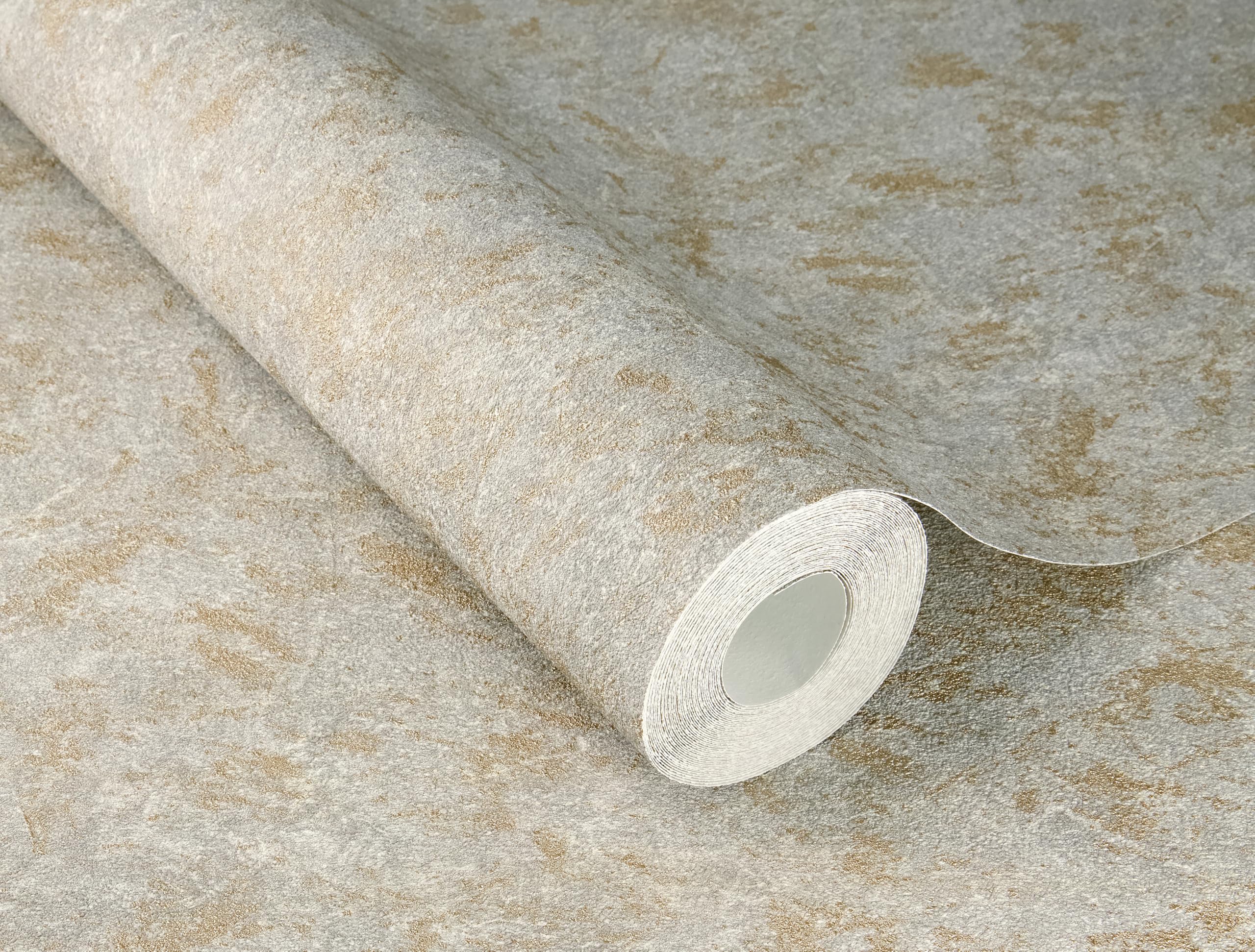 Rasch Tapeta flizelinowa o wyglądzie betonu – metaliczna tapeta winylowa w kolorze szarym do skandynawskiego mieszkania – wytrzymała i zmywalna – 10,05 m x 0,53 m