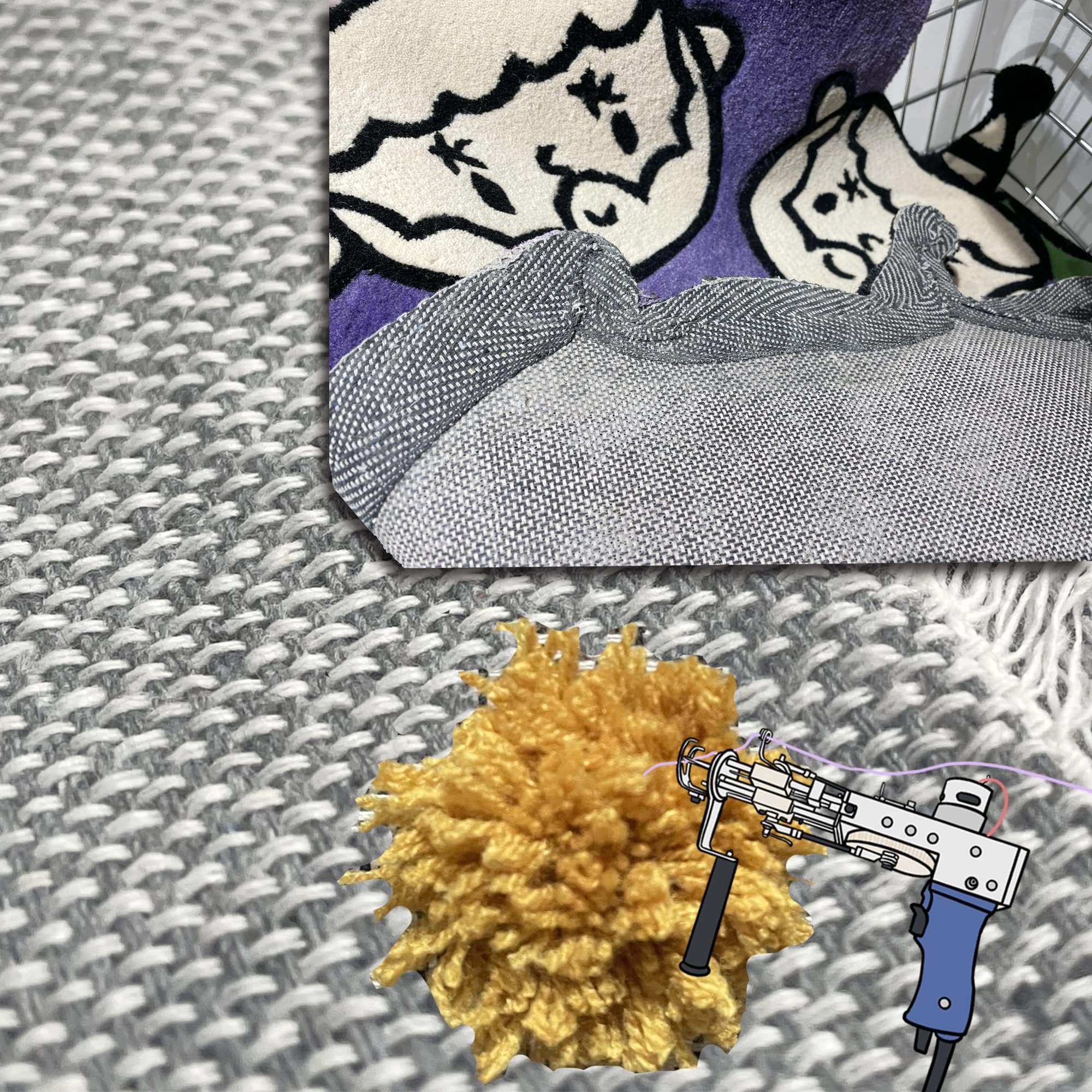 Primary Tufting Fabric, Large Size Monk's Cloth for Tufting Gun, Rug-Punch, Punch Needle, 85x85 inch