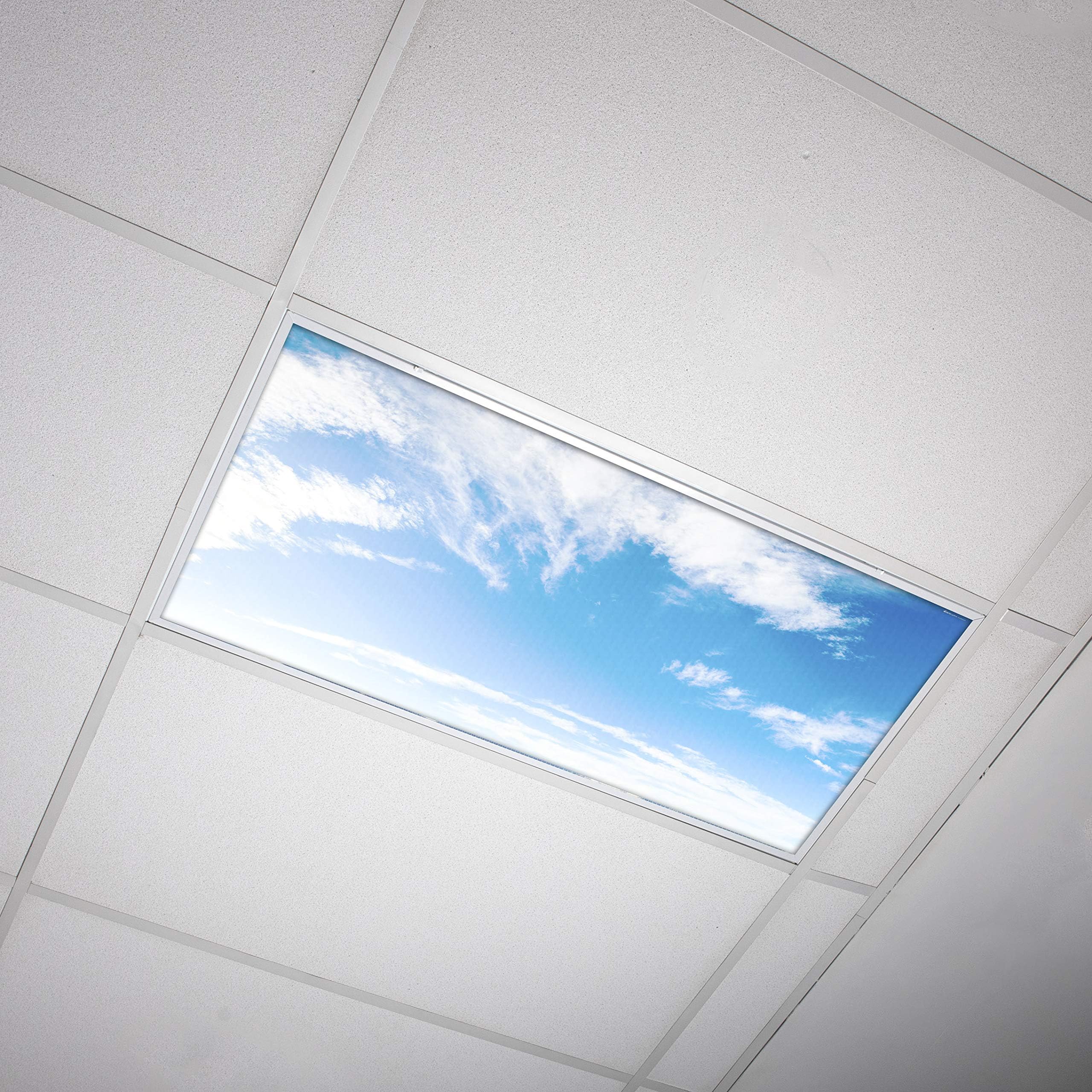 Fluorescent Light Covers Cloud Sky Panel for Ceiling Lights, Light Covers for Ceiling Lights Classroom 2x4 (22.38"x46.5") Backlit Film Insert for Fluorescent Light Fixtures (Pack of 1)