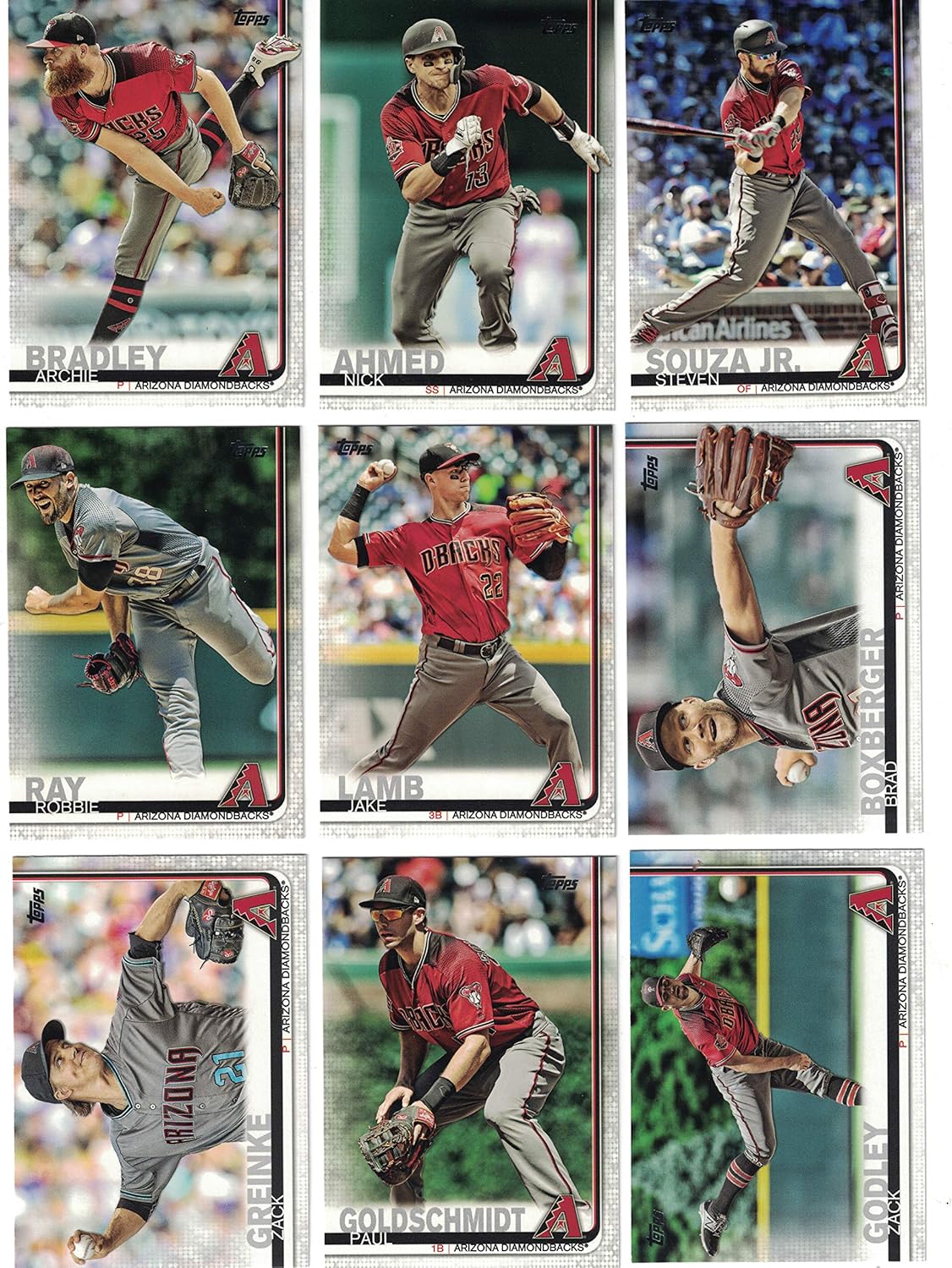 Arizona Diamondbacks/Complete 2019 Topps Series 1 and 2 Baseball Team Sets! (21 Cards in each) Lot of 10 Team Sets!