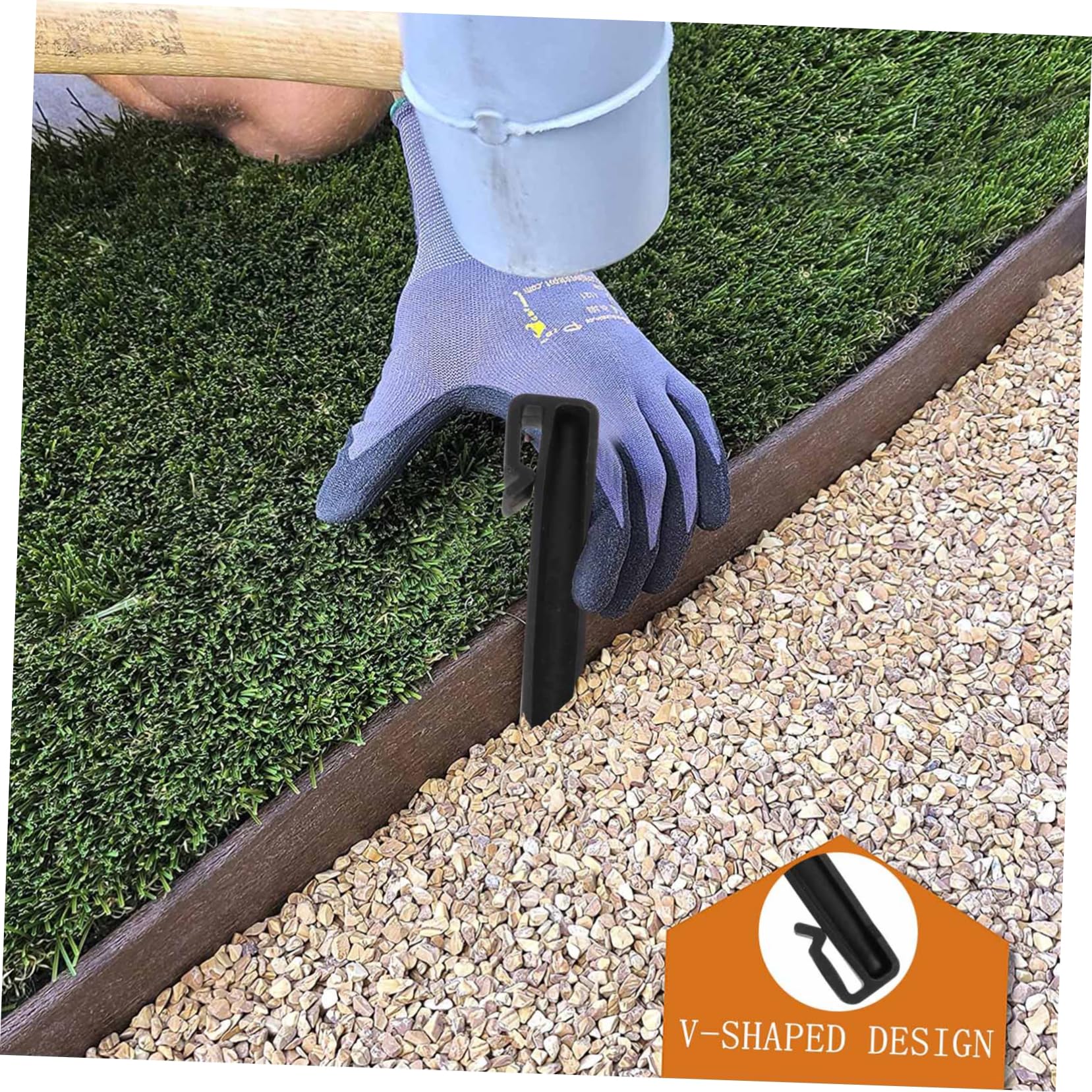 BESPORTBLE 20pezzi Picchetti Da Giardino Plastica Per Terreno Ancoraggi Per Teli e Tessuti Da Giardinaggio Facile Installazione e Rimozione Per Uso Esterno e Giardini