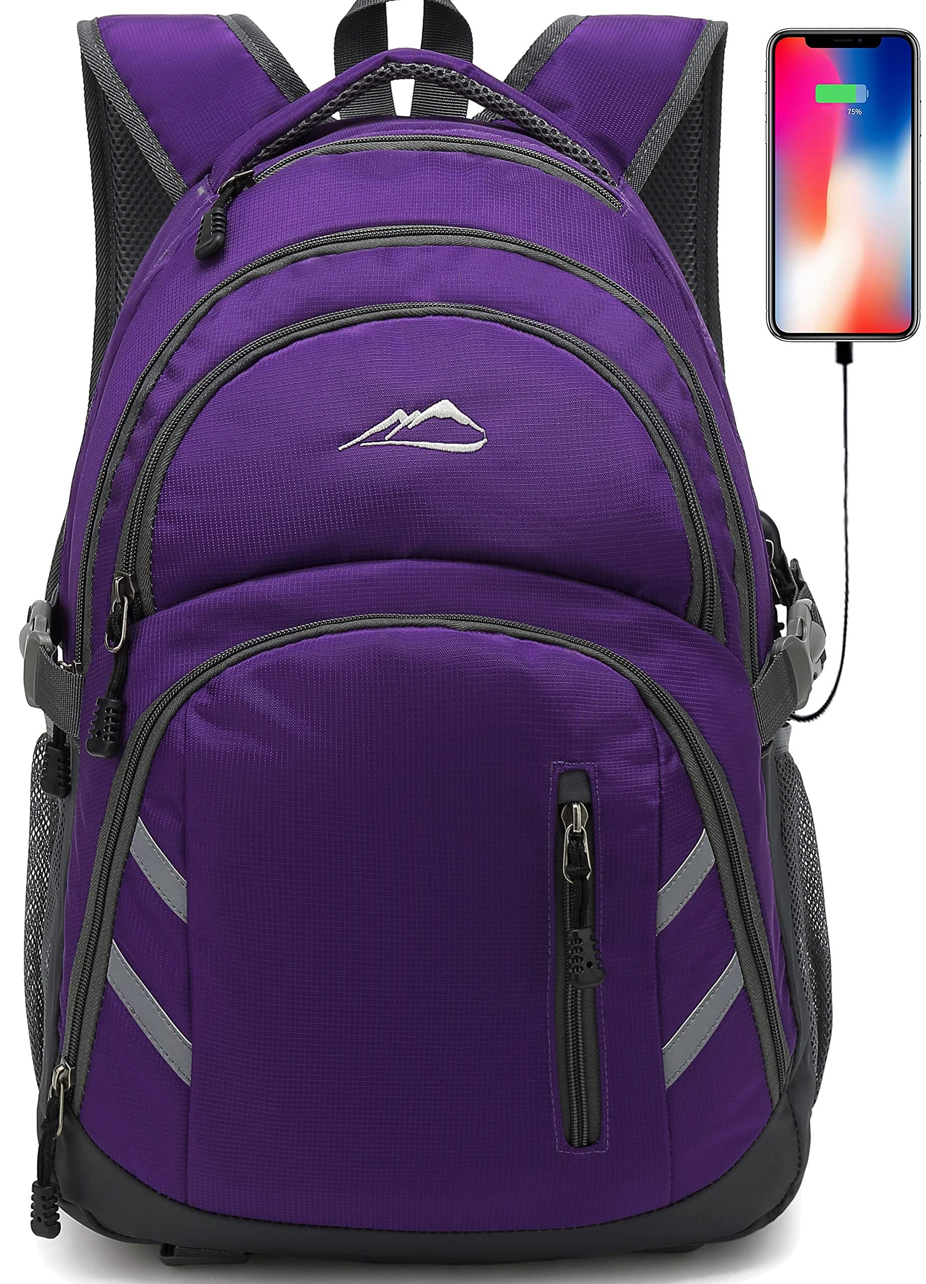 ProEtrade laptop backpack in purple with multiple compartments