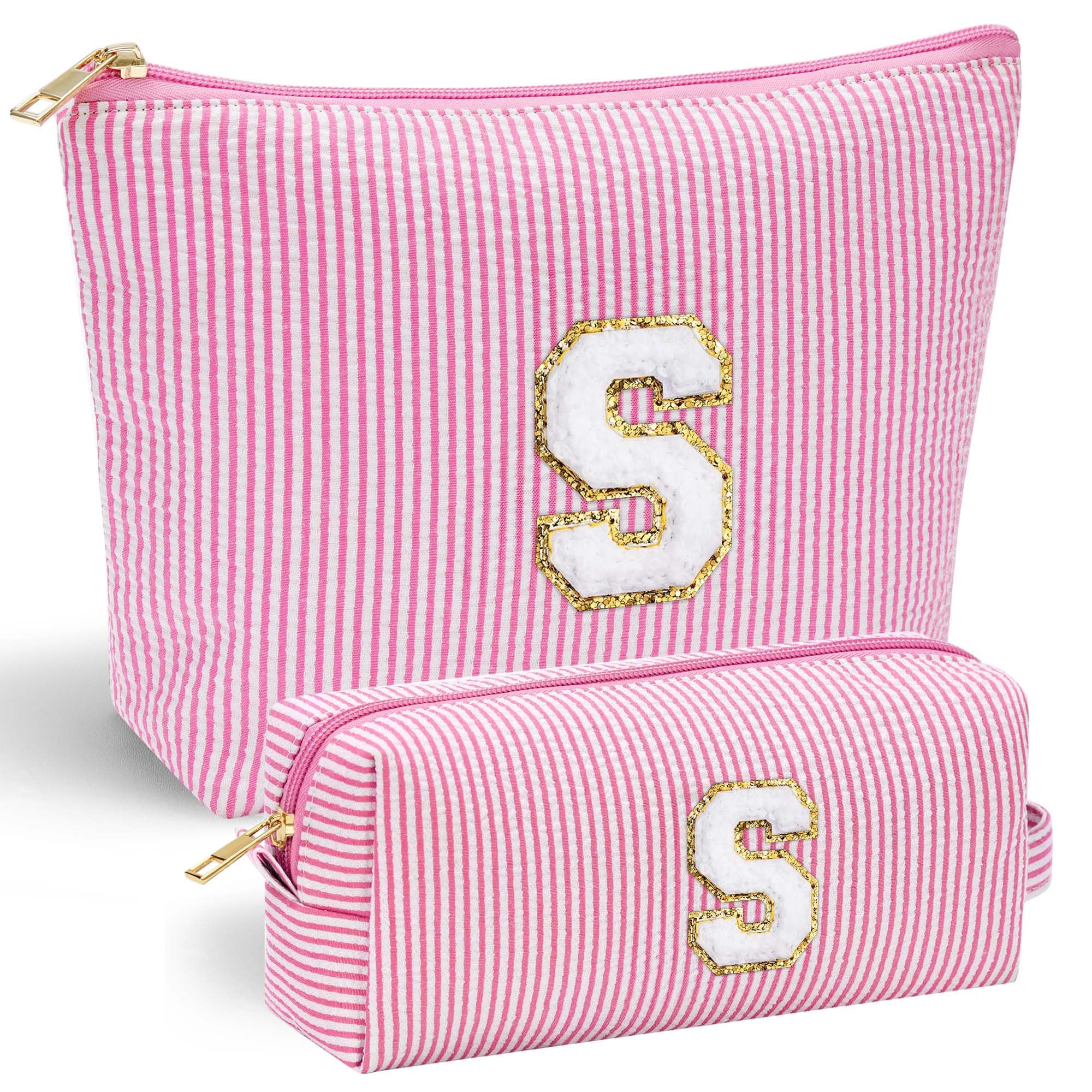 Parima Personalised Gifts for Girls Women - Personalised Make up Bag Initial Make up Bags A Preppy Stuff Birthday Gifts for Women Gift for Girl Womens Girlfriend Teenage Girls Gift Makeup Bag — view 12