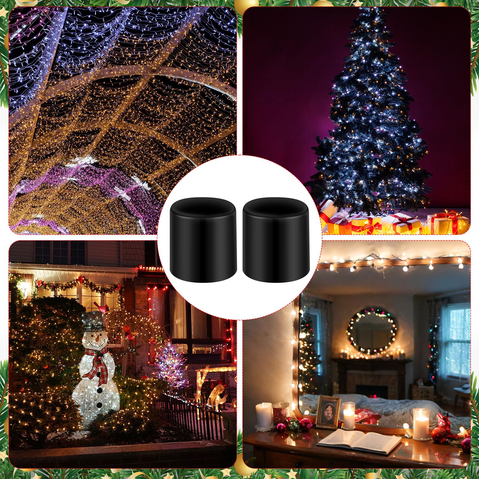 100 Stück „No Glow“ Abdeckkappen Für LED-Weihnachtslichter – Verdunkelungskappen Aus Gummi (5 Mm Durchmesser)
