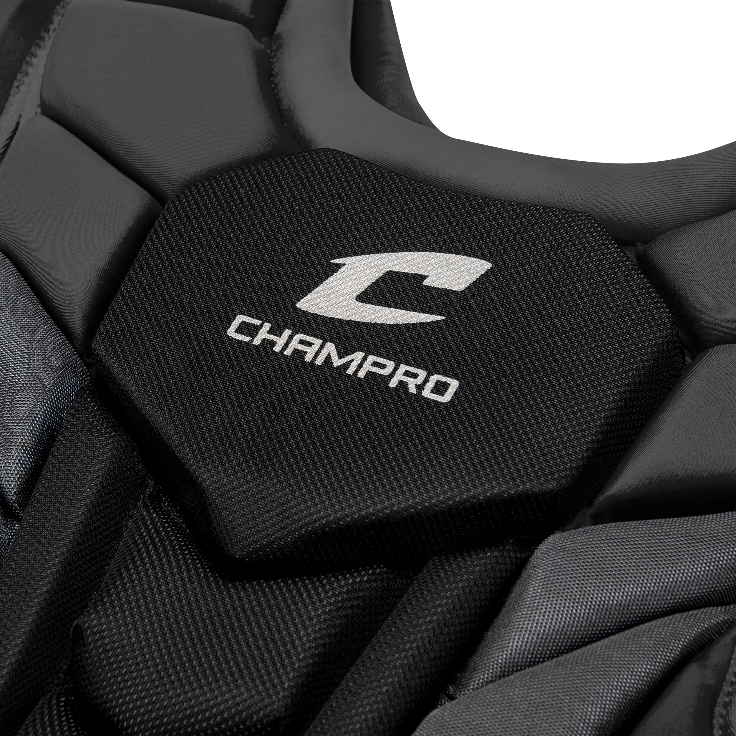 Protège-poitrine CHAMPRO Optimus MVP – 12″, Moulé Compression, Harnais Réglable, Extensions épaules Et Queue Amovibles