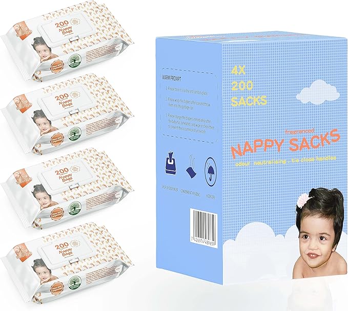 KARAN KING Premium Fragranced Nappy Disposable Bags with Tie Handles