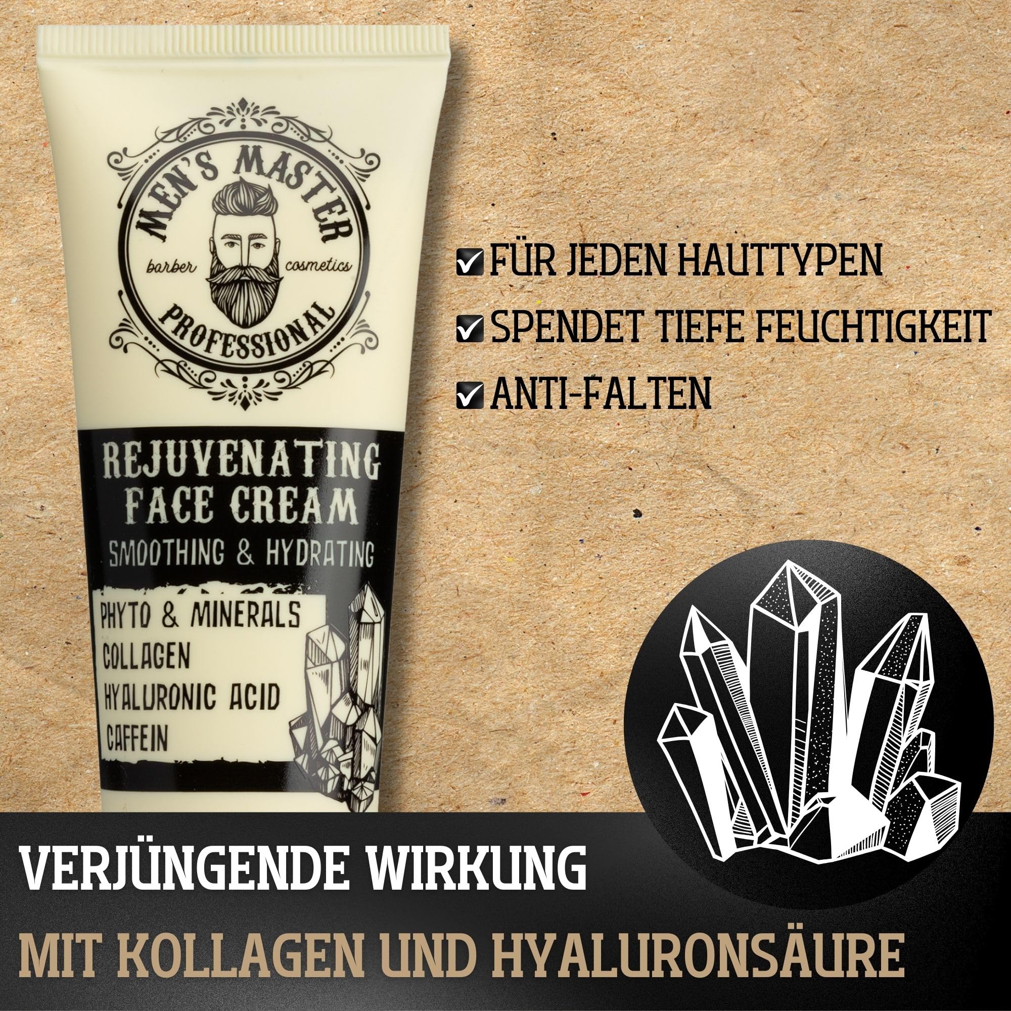 Men's Master 3-teiliges Every Day Set: Antitranspirant Deodorant 24h, Verjüngende Anti-aging Creme, Shampoo, Gesichtspflege - Geschenkset für Ihn