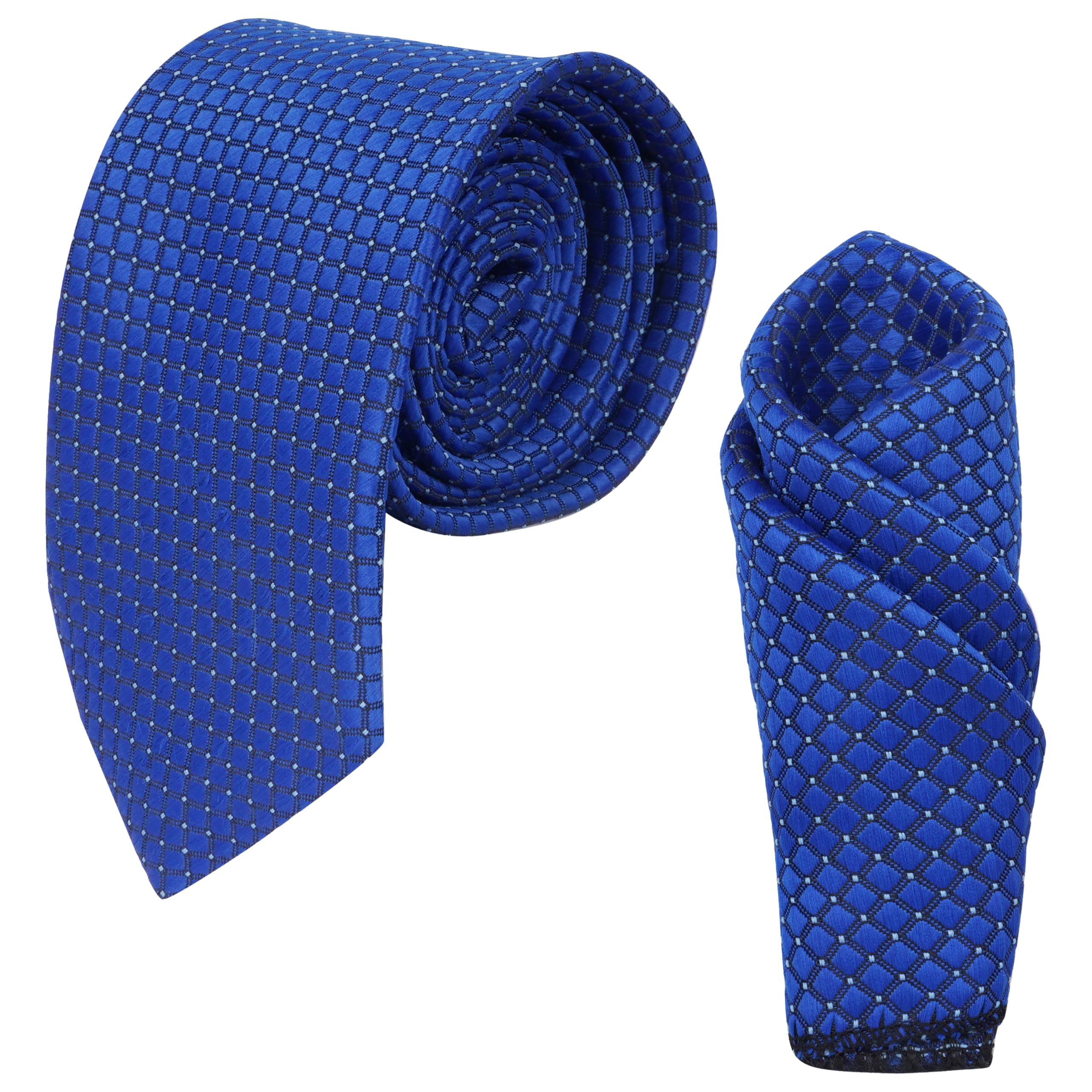 calixto Men's Microfibre Italian Necktie Gift Set, Floral Printed Tie With Pocket Square (Pack of 2)-picture-7