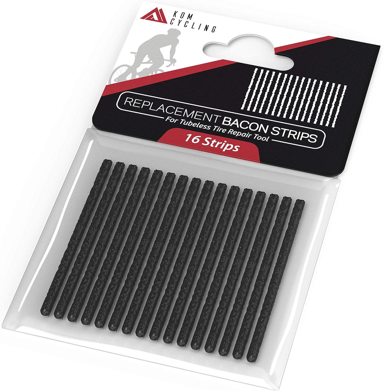 KOM Cycling Tubeless Tire Repair Kit for Bikes 8 Colors! Fixes Mountain Bike and Road Bicycle Tire Punctures Tubeless Tire Repair Tool Replacement Bacon Strips Bundle : Sports & Outdoors