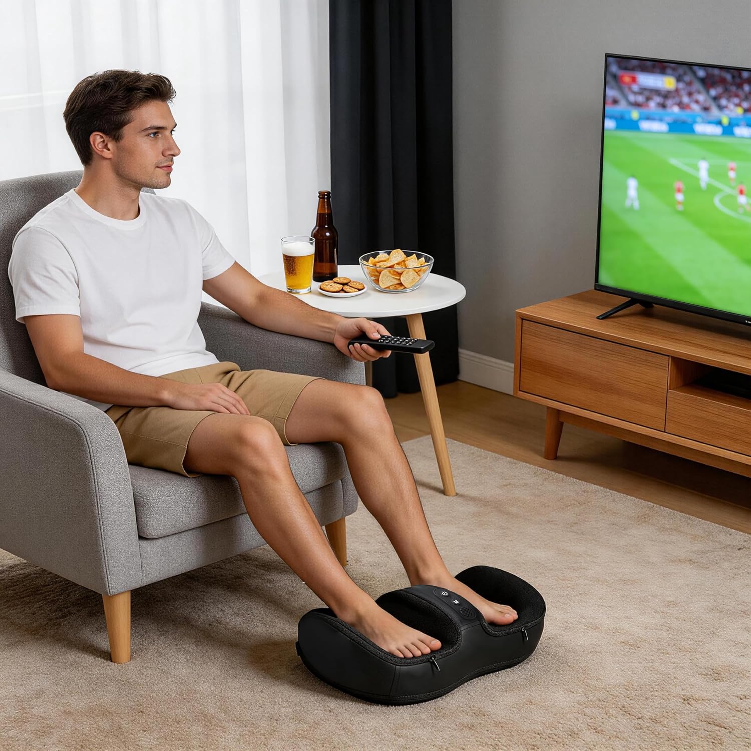 Joyset Foot Massager with Heat, Shiatsu Roller for Feet and Calves | Compact Foot, Calf, Arm, and Ankle Massager with Kneading Rollers, Heat, Vibration, Remote Control, and 30-Minute Auto-Off