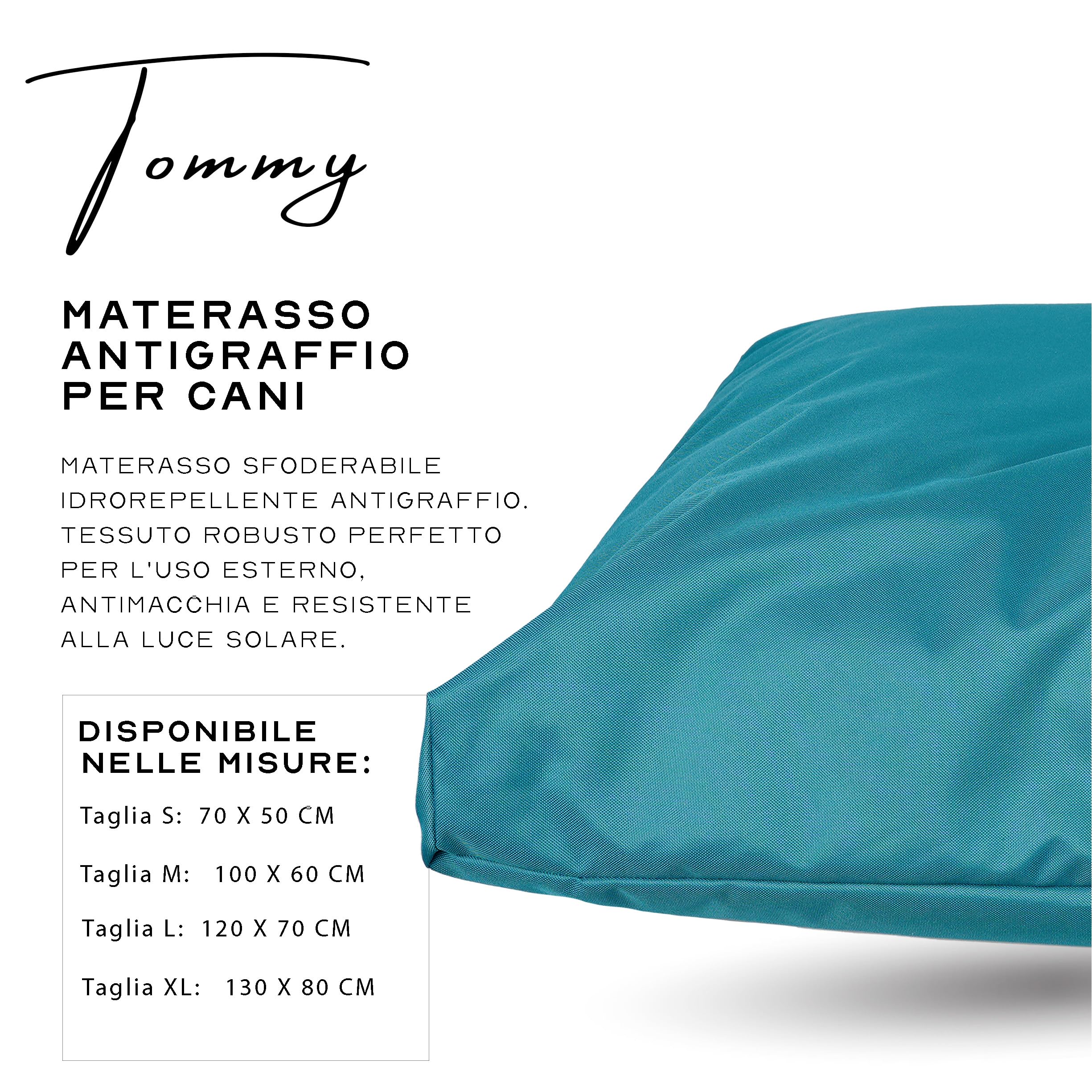 Ligo Tommy - Materasso per Cani Idrorepellente e AntiGraffio, Realizzato in Italia. Cuscino Cuccia per Cane AntiGraffio antimacchia Perfetto per l'uso Interno ed Esterno. S,VERDE PETROLIO