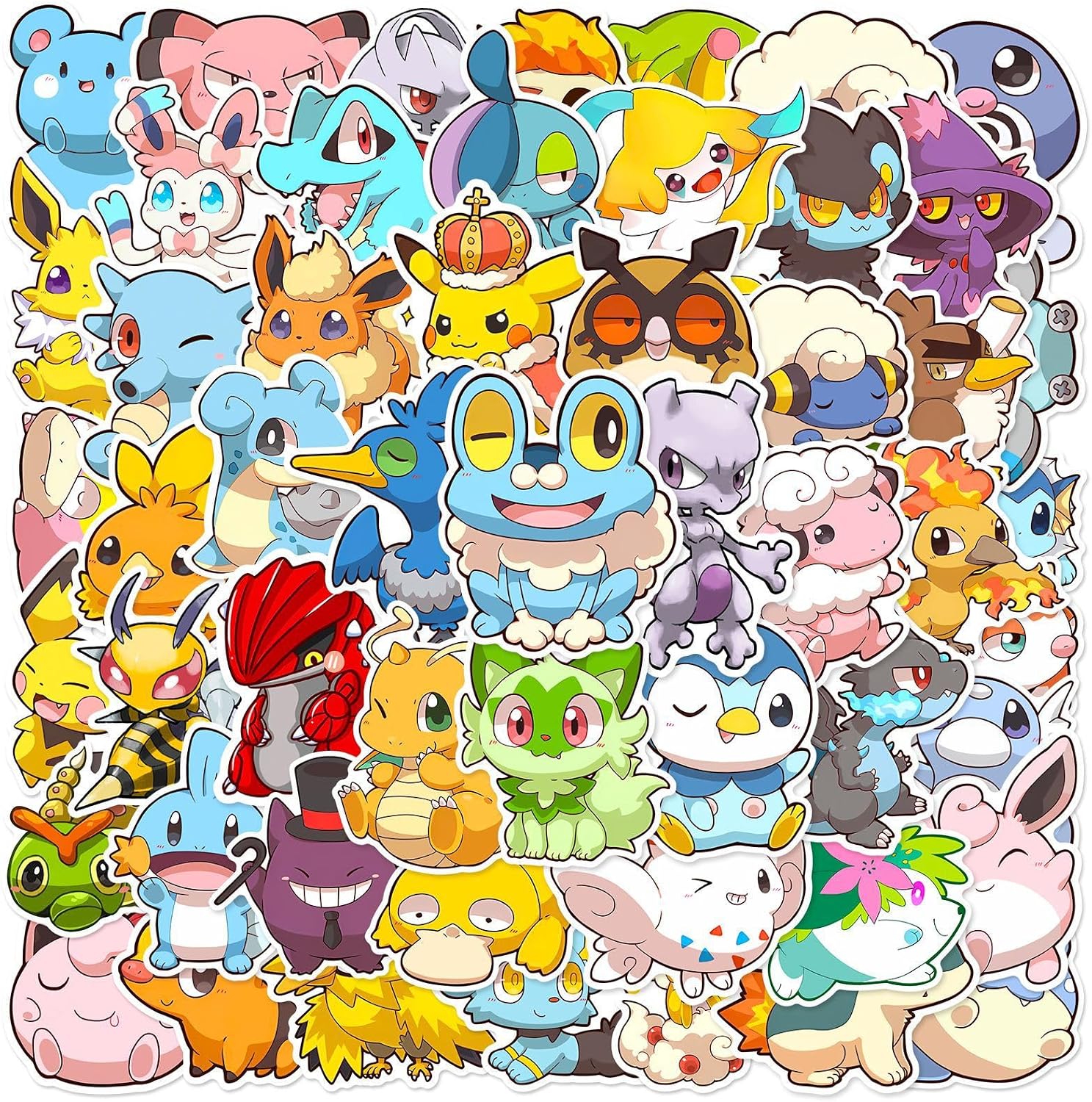 50pcs Cute Anime Cartoon Stickers for Teen Laptop, Cool Monster Waterproof Stickers for Adult Water Bottle, Phone, Computer, Cool Kids Skateboard, Bike, Luggage Graffiti Decal
