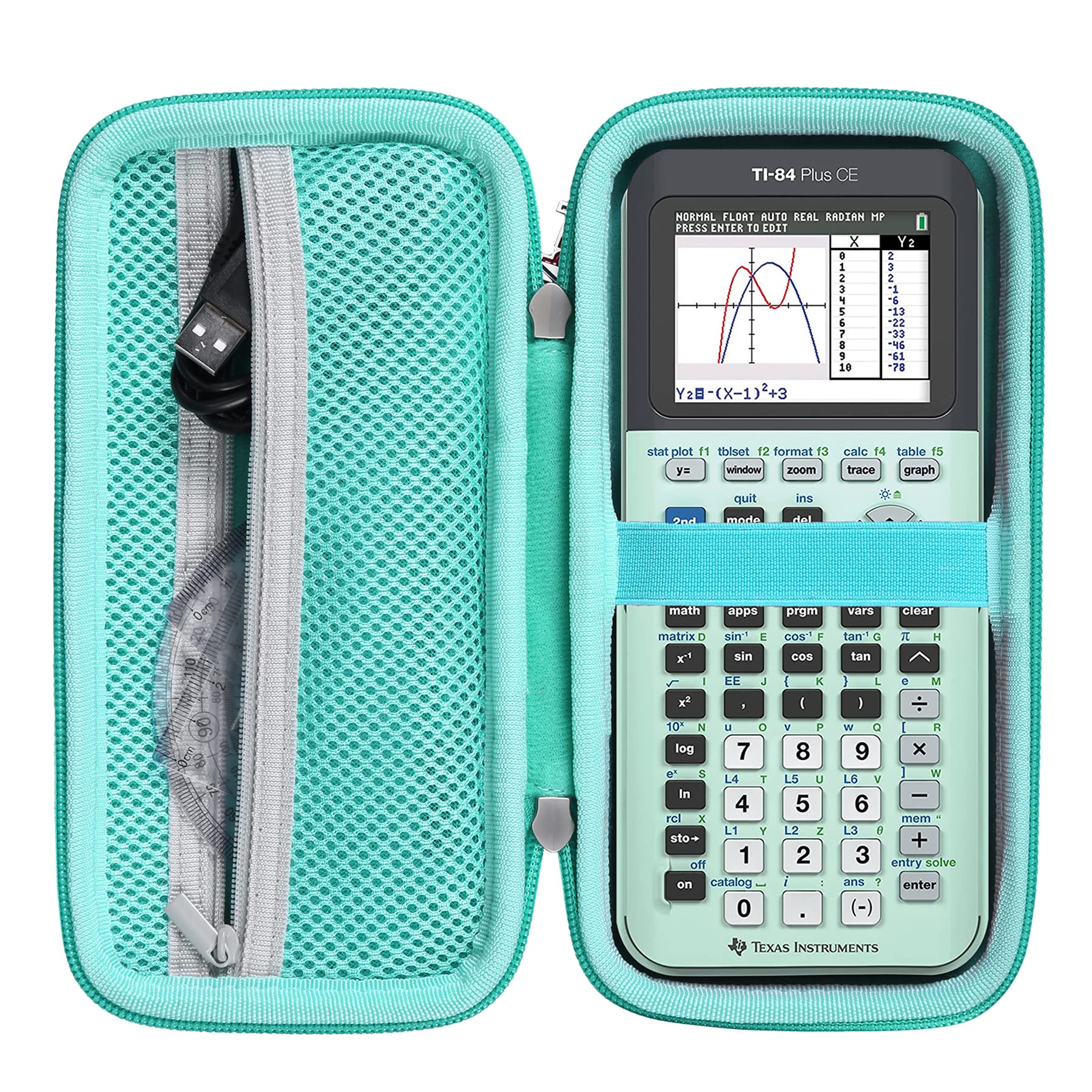 Khanka Stroage Case for Texas Instruments TI-84 Evo/TI - 84 Python/TI-83 Plus/TI-84 Plus/TI-84 Plus CE Color Graphing Calculator, Case Only(Mint Case)