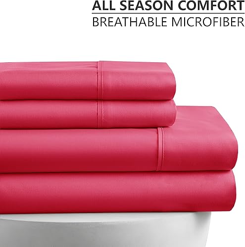 Miniatura 3 de American Home Collection Juego de sábanas de lujo de 3 piezas con bolsillo profundo, microfibra extra suave, sin arrugas, fácil cuidado (individual
