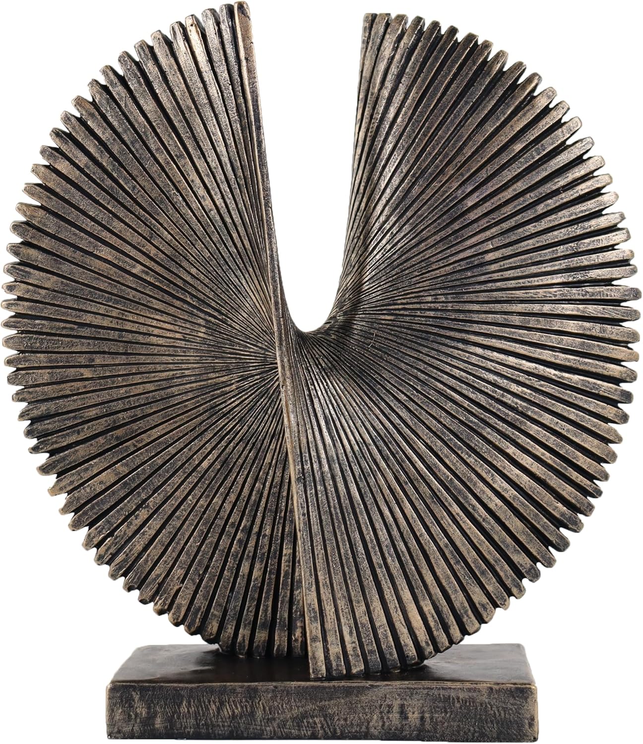 Modern Abstract Round Decorative Sculpture , Dining Living Room Desk Decor,Geometric Home Decor Statues,Shelf Top Decor Aesthetics,making it perfect for placing coffee tables or office shelves 12.4"bronze Colored