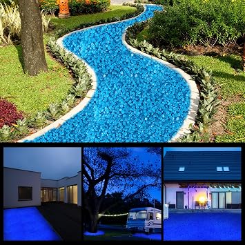 3000 Pcs Glow in the Dark Rocks Outdoor, 1 Inch,Dark Blue | Glow in the dark Stones for Garden Landscaping Walkway, Pebbles for Pathway Backyard Fish Tank, Plant Decoration