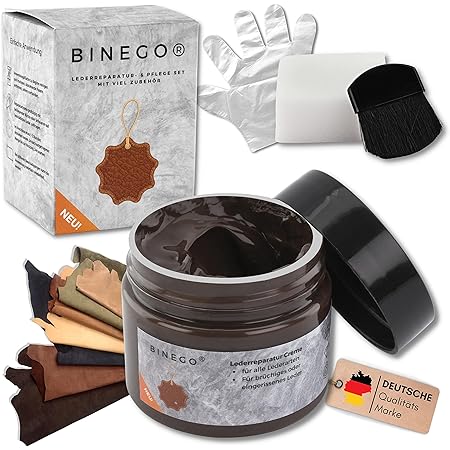 Eryndis Leder Reparatur Set 2-tlg Schwarz - Creme Für Autositze, Sofas & Mehr