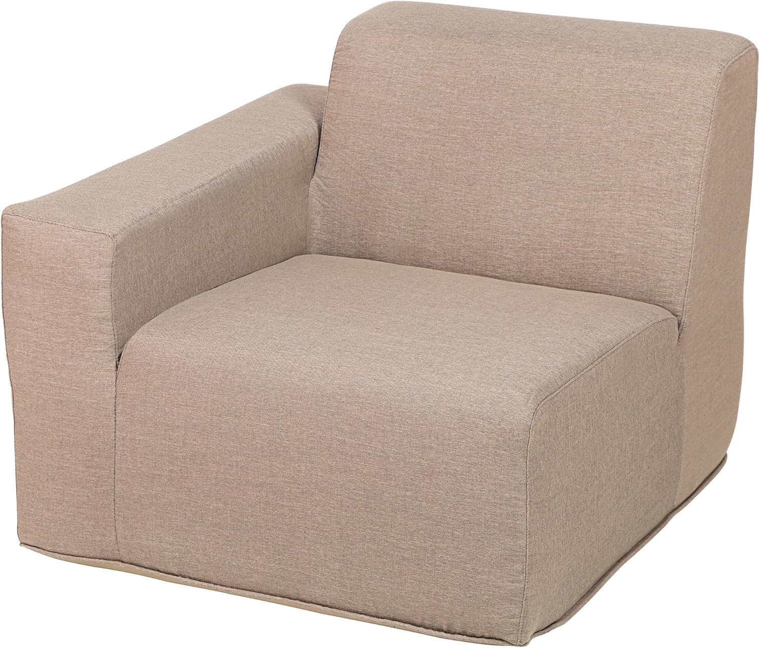 2-Piece Brown Foam Sectional Sofa Lounger – Lightweight, Portable & Easy-Care Outdoor or Indoor Seating Set