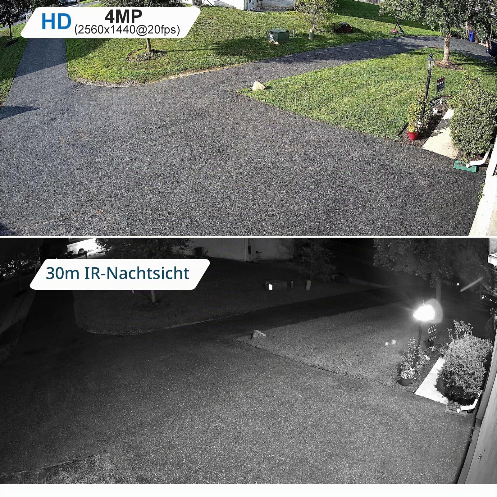 Anpviz 4MP PoE IP Kamera Outdoor, Dome Überwachungskamera Aussen | 30M IR Nachtsicht, Bewegungserkennung, Fernzugriff Außen, mit Audio Aufnahme, Kein Netzteil, Kein Schnappschuss(U Series)
