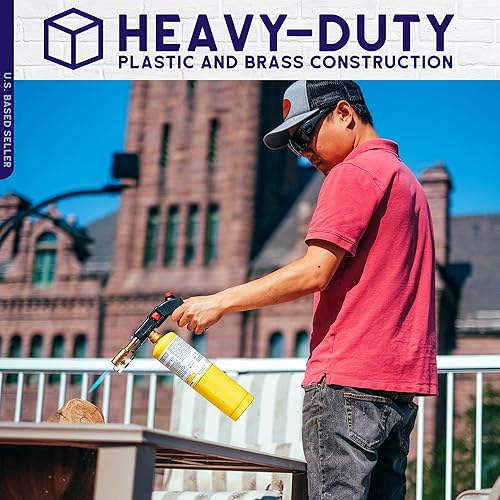 Miniatura 3 de BISupply Kit de antorcha de mano con botón de presión de propano autoencendido - Antorcha de mano de arranque eléctrico