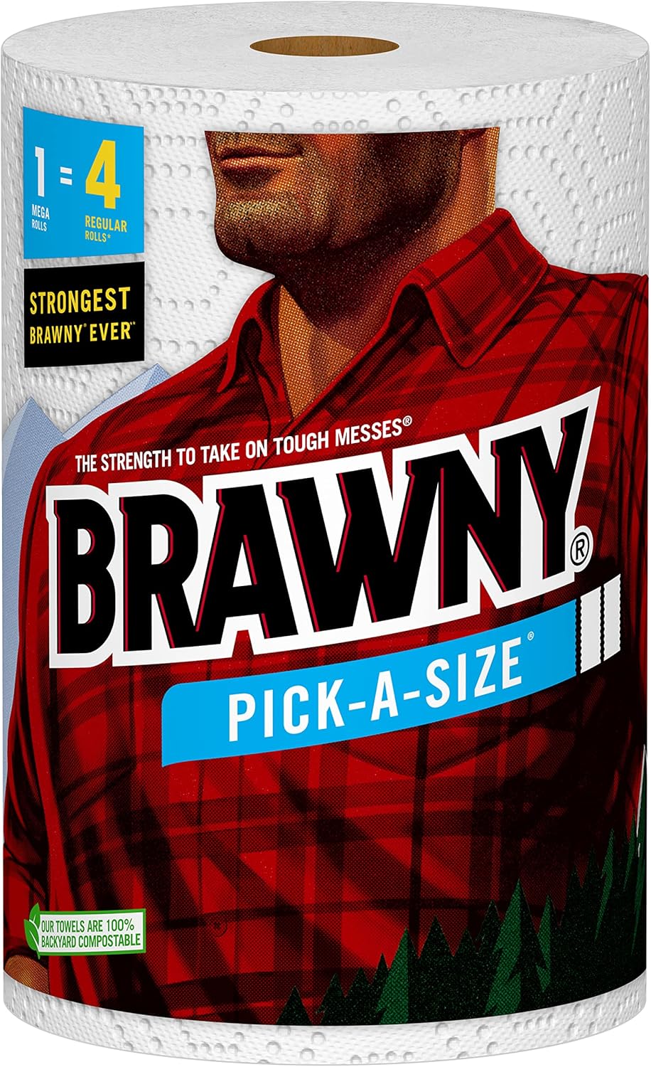 Brawny® Pick-A-Size® Paper Towels, 1 Mega Roll = 4 Regular Rolls : Health & Household