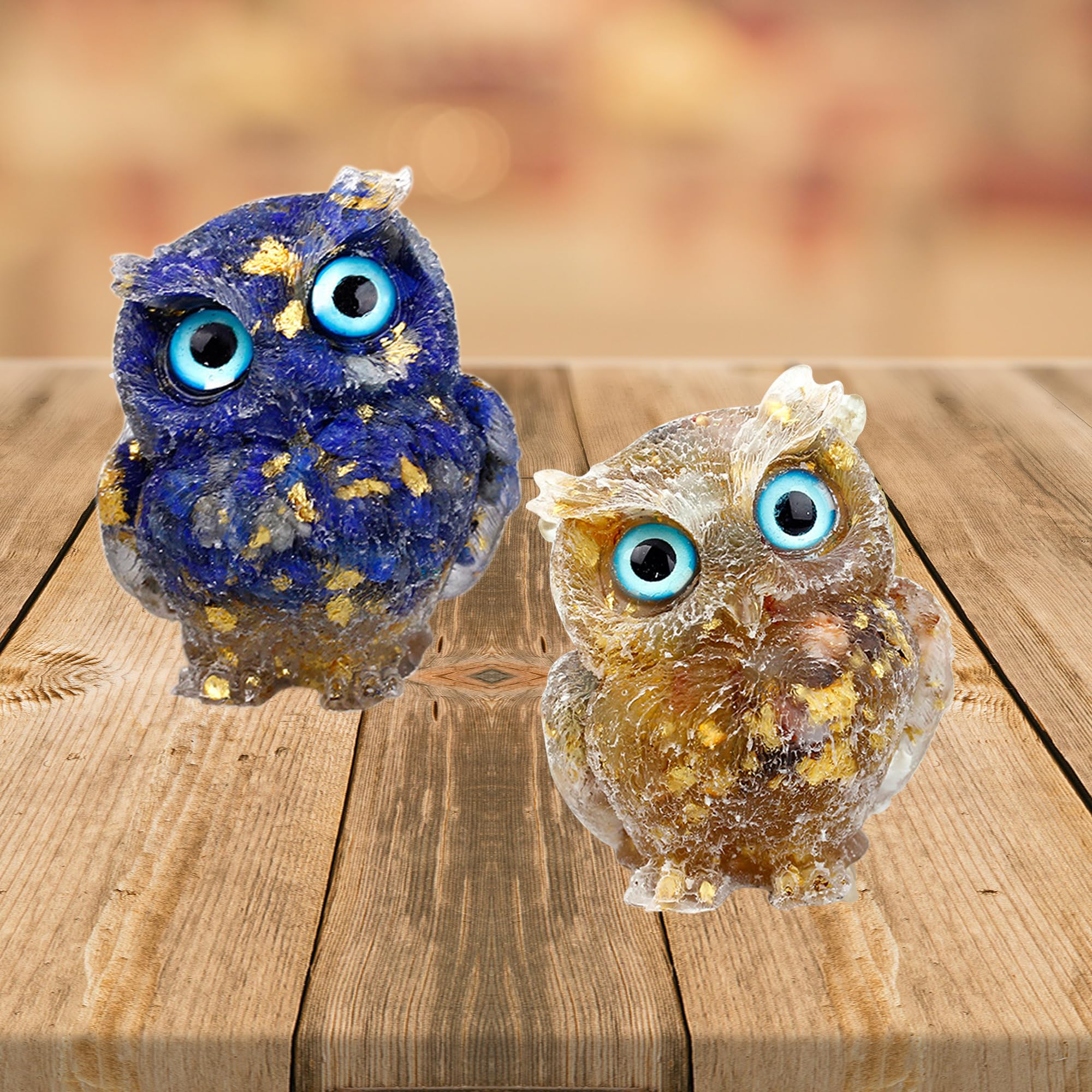 Amazon.com: DIYOMR 2Pcs Handcrafted Crystal Owl Statue, Reiki 