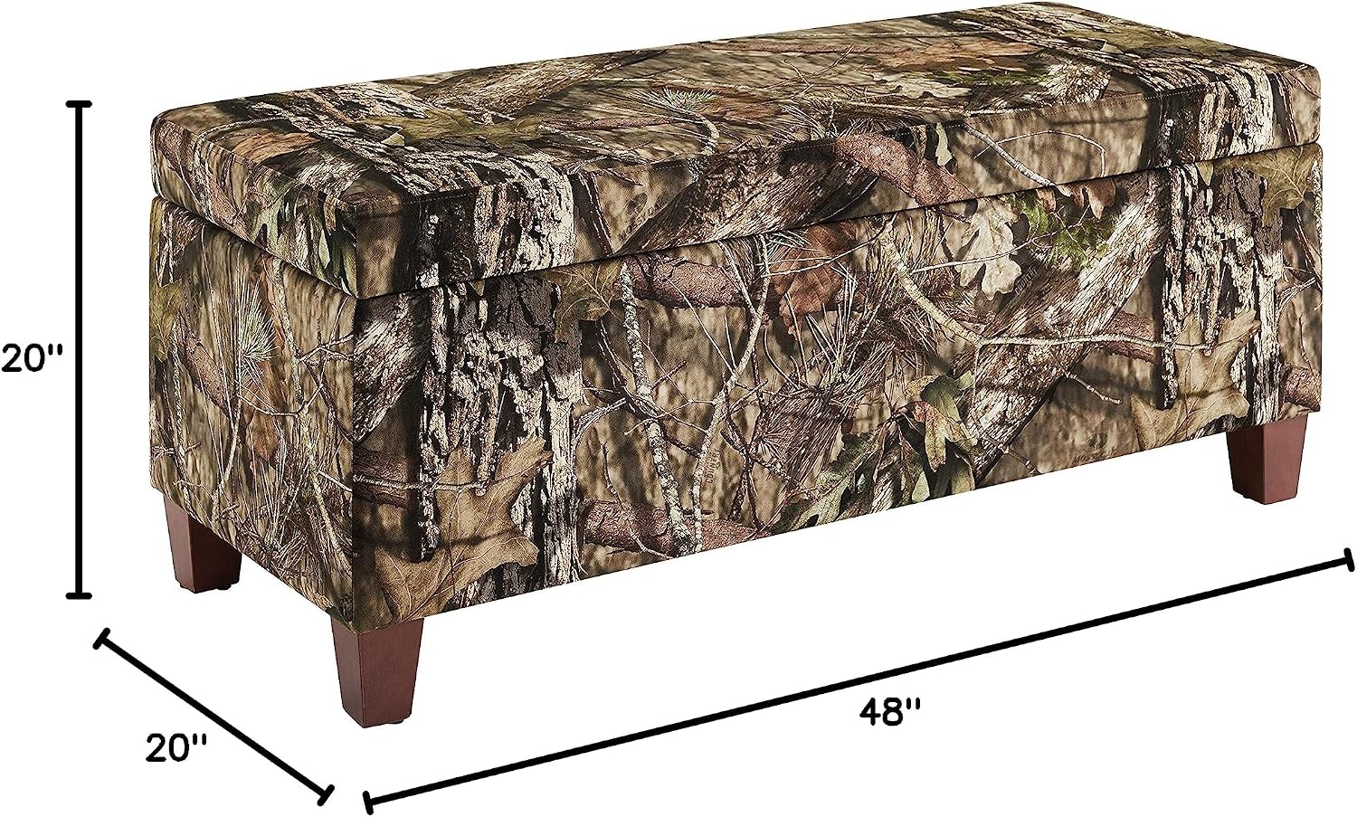 Linon Home Décor The Mossy Oak Nativ Living Storage Ottoman, Dark Brown