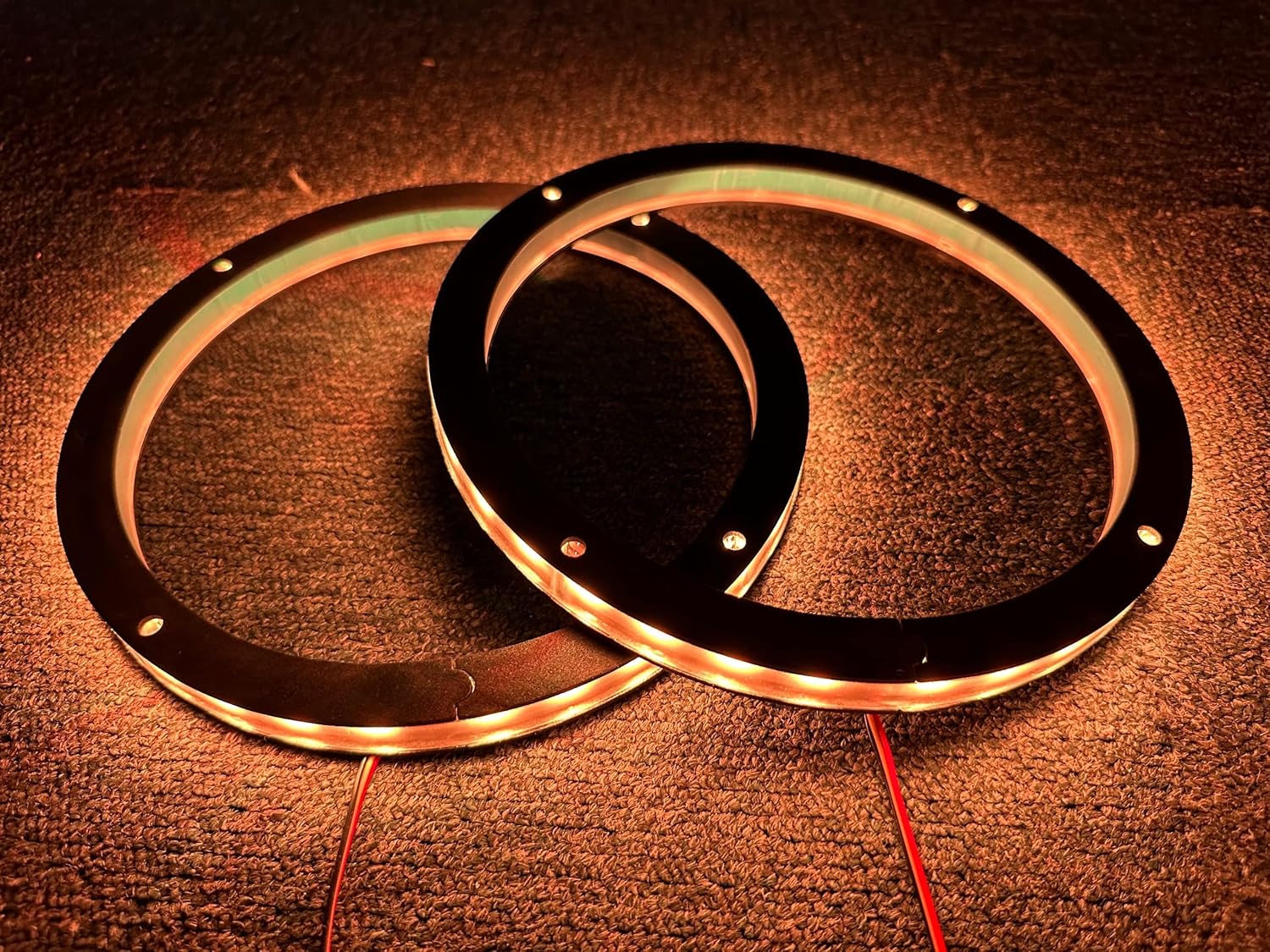 2PCS 8" RGB Car LED Speaker Ring Lights Coaxial Speaker Rings Decorative Light Kit Multi-Colors Changing Coaxial Lights Spacer Ring Light Bluetooth/Remote Control