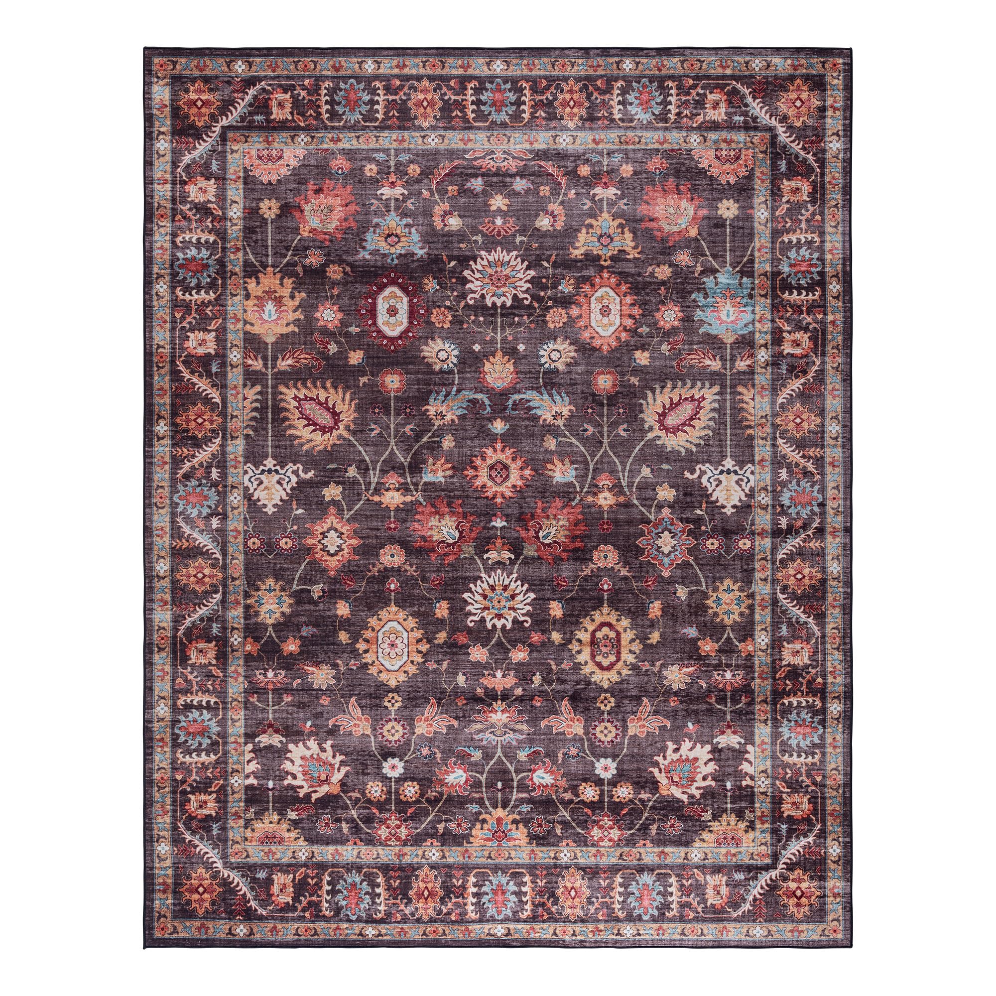 Gertmenian Printed Indoor Boho Area Rug - Non Slip, Ultra Thin, Super Strong, Printed Rug - Home Décor for Entryway, Bedroom, Living Room - 6x9 Medium, Cullen Brown, 28927
