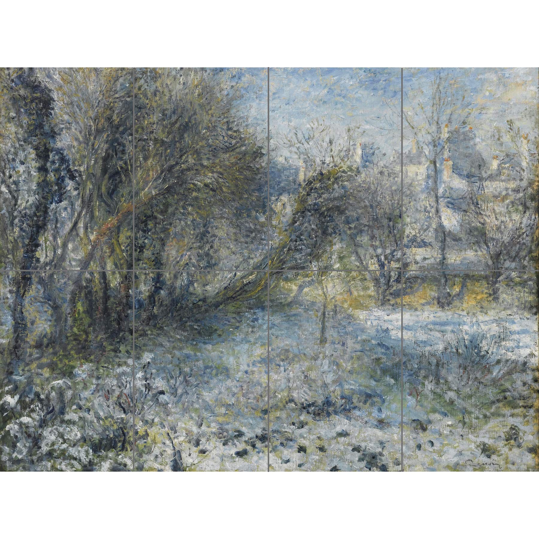 Artery8 Auguste Renoir Snow Covered Landscape XL Giant Panel Poster (8 Sections)