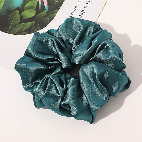 Miniatura 7 de Ivyu Coleteros de seda satinados para el cabello para mujer, 4 unidades, de gran tamaño, suaves y grandes para mujeres, ligas para el cabello de