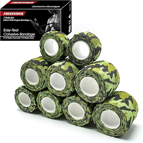 Miniatura 8 de 9 rollos de gasa de cinta atlética autoadhesiva, transpirable, elástico cohesivo para lesiones deportivas y mascotas (7 piezas de 2 pulgadas x 5