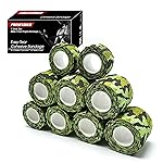 FRESINIDER 9 Rolls Self Adhesive Wrap Athletic Tape Gauze, Breathable Elastic Cohesive Bandage for Sports Injury & Pet (7 Pcs 2 x 5 Yards + 2 Pcs 1 X 5 Yards) (Land Camo)