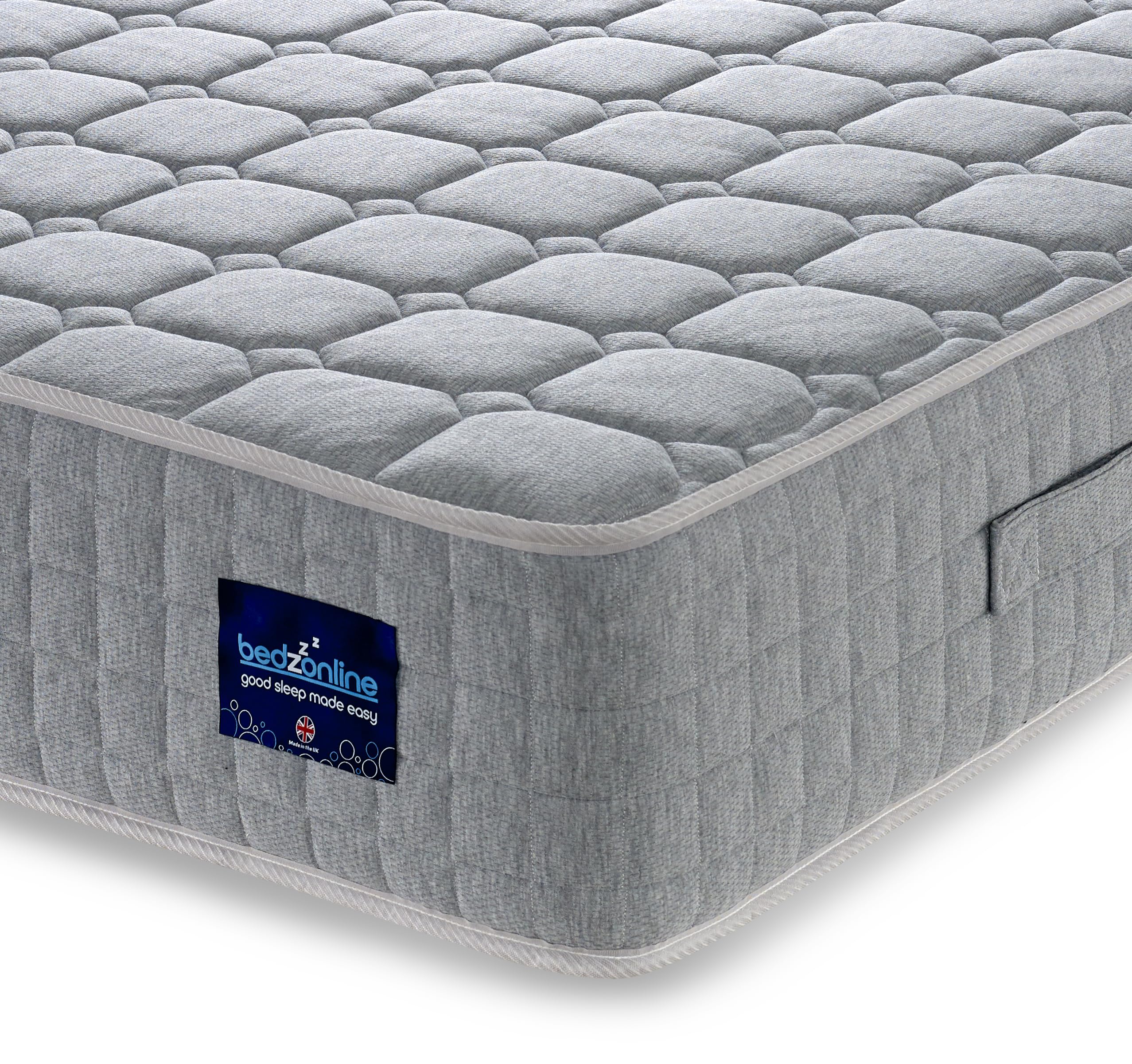 BEDZONLINE Prime Pocket Sprung Mattress - UK Single | 190 x 90 x 20 cm | Individual Springs & Foam Cover | Breathable & Hypoallergenic | Medium-Firm Support | Tight Top Comfort | Durable, Long-Lasting