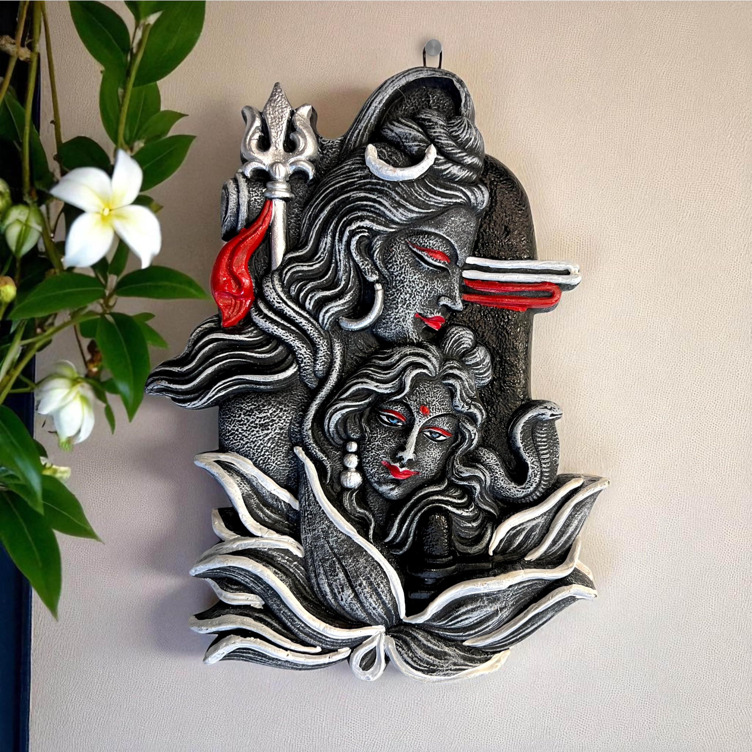 Shiv Parvati Terracotta Wall Hanging - Divine Home Decor -1