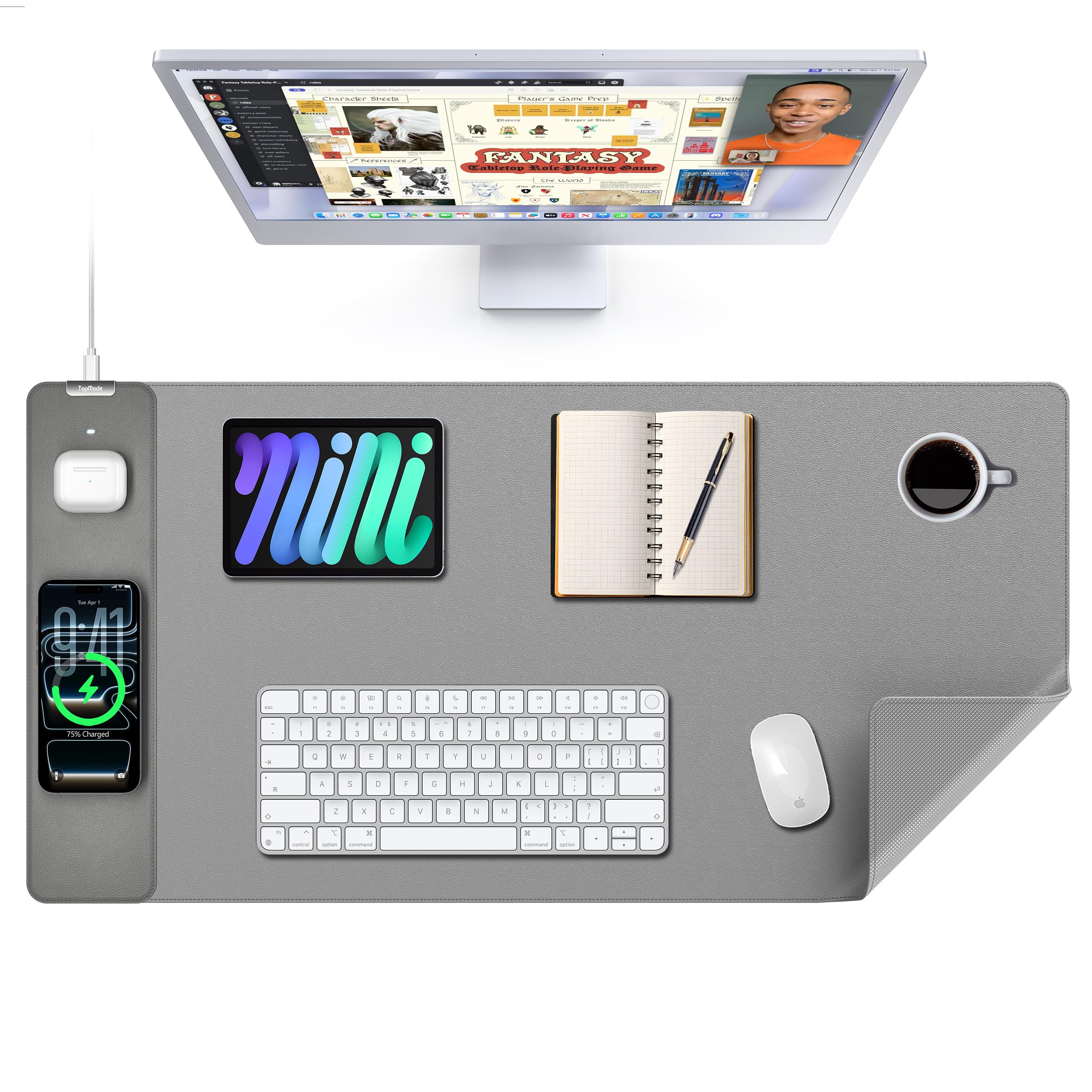 TopMade 15W Wireless Charging Desk Mat Buy TopMade 15W Wireless Charging Desk Mat
